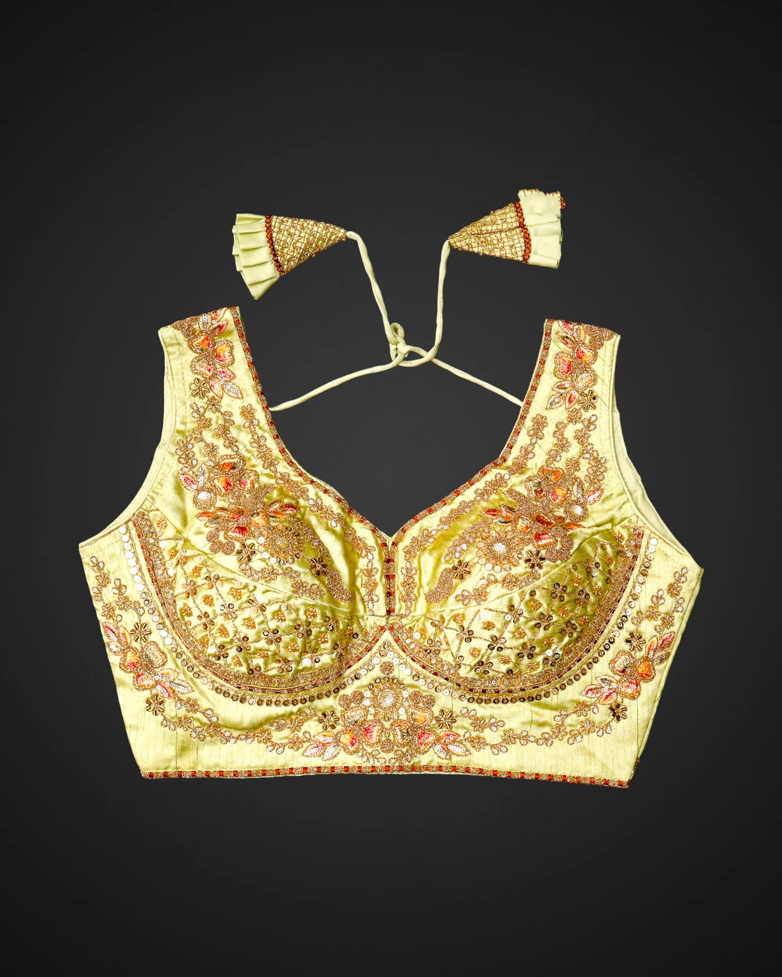 Italian Silk Embroidered Readymade Blouse