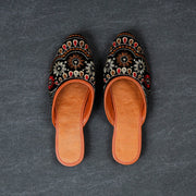 Black Velvet Slip On Mules