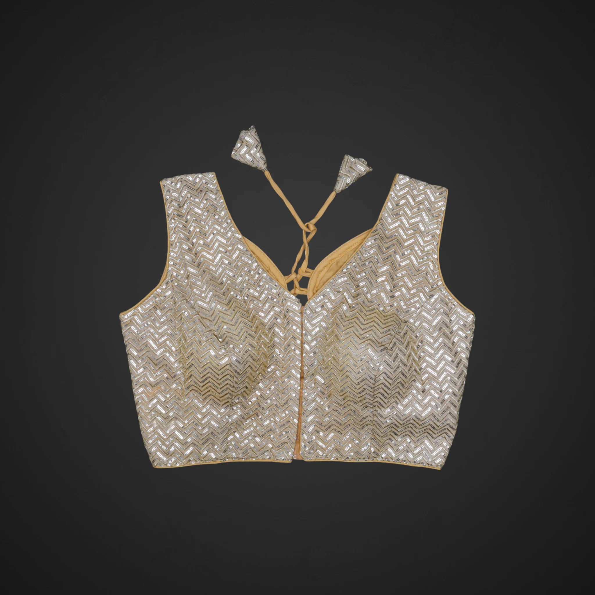 Georgette V Neck Cutout Readymade Blouse