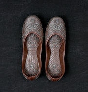 Textured Gold Rexine Jutti