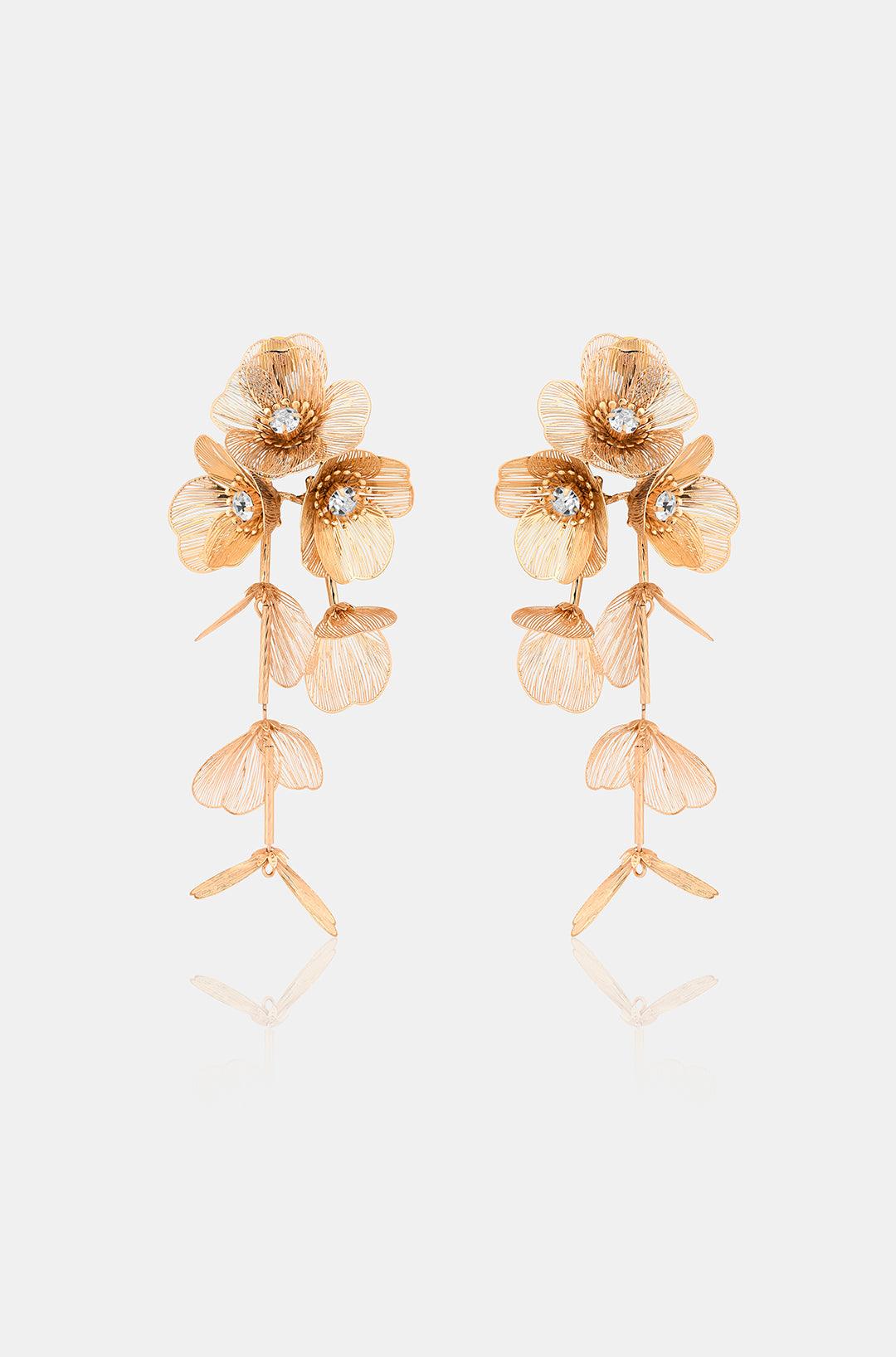 Artisan Woven Floral Filigree Earrings - Dyulokha