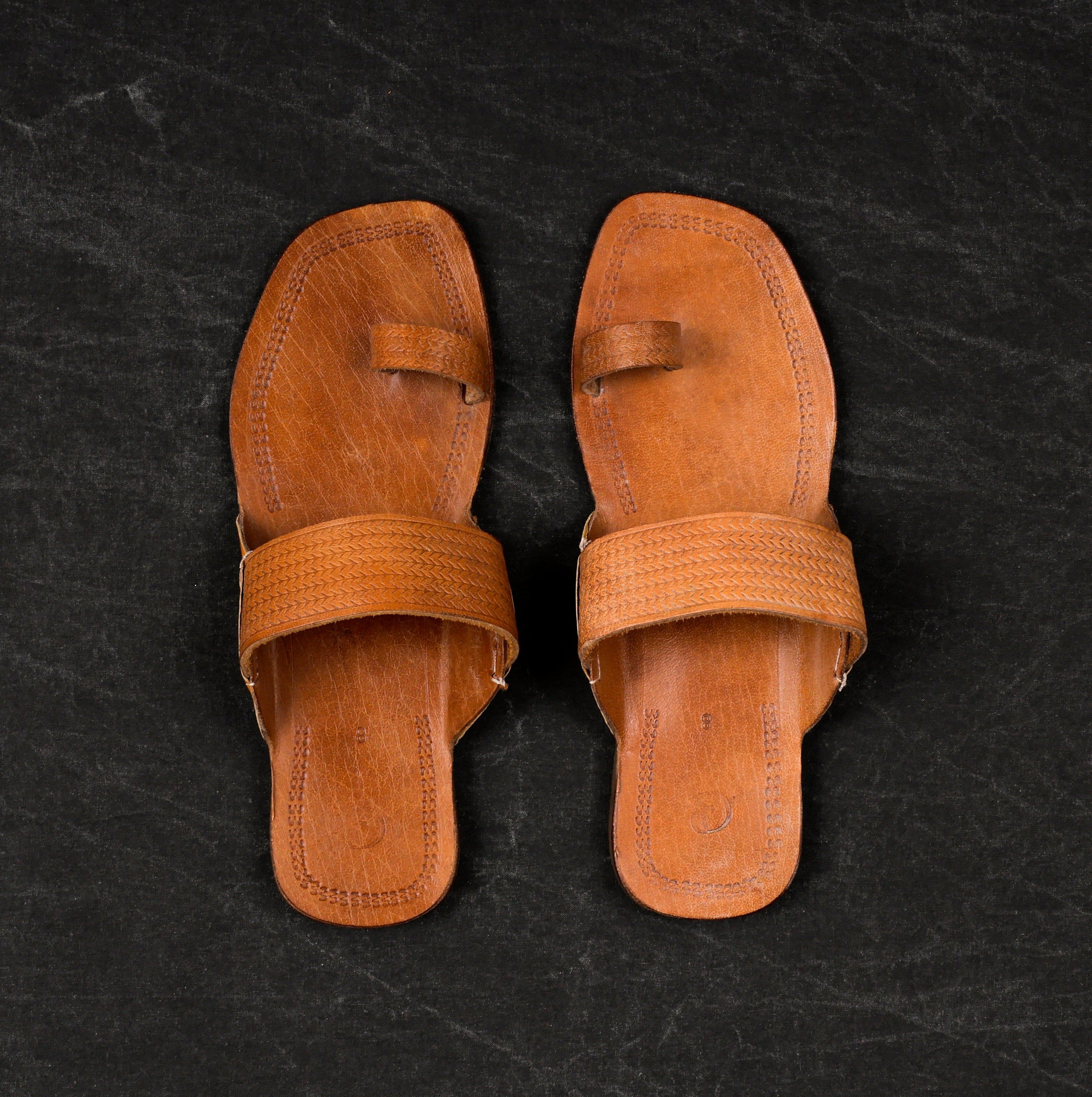 Light Brown Leather Kolhapuri Sandals