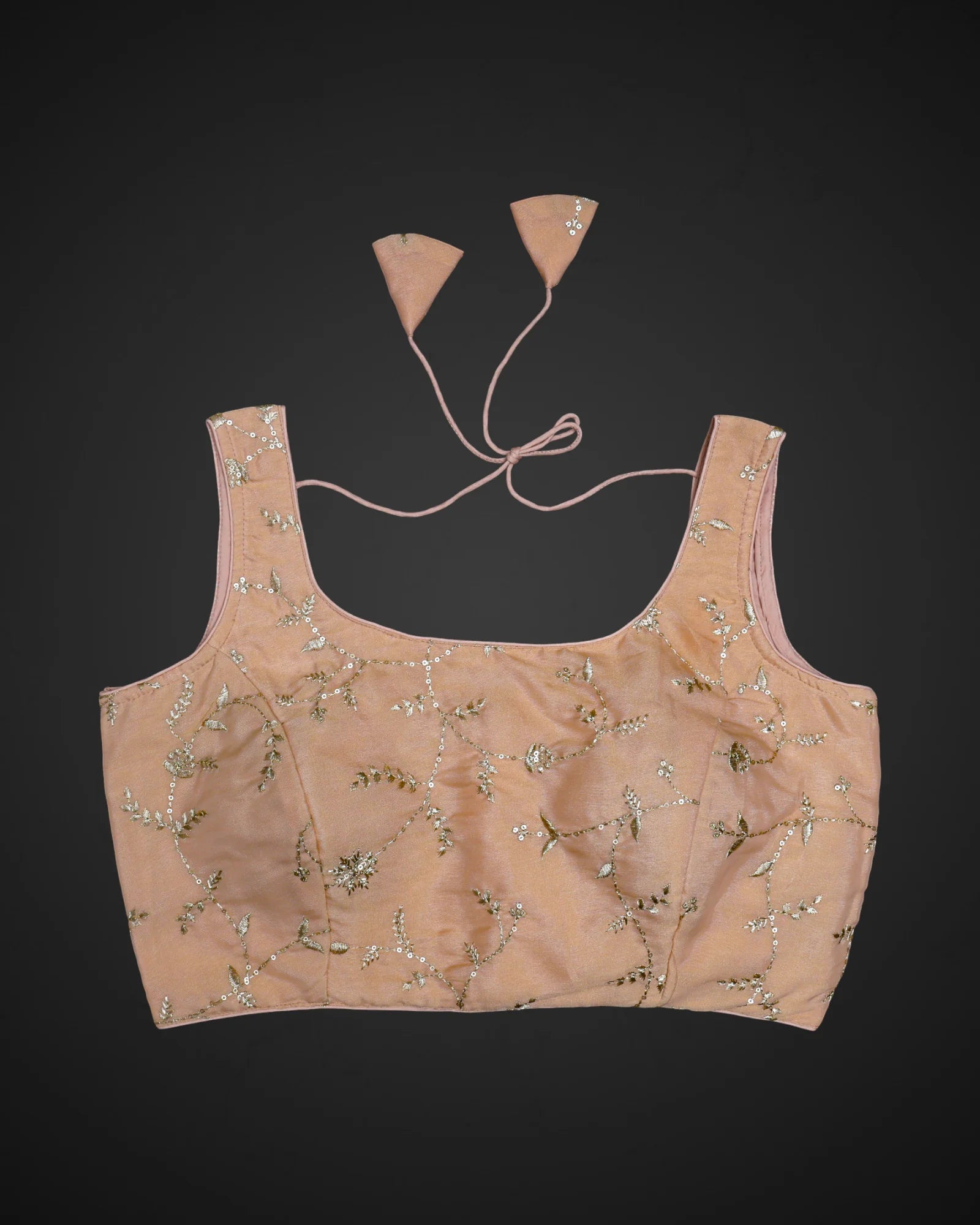U Neck Cotton Embroidered Readymade Blouse