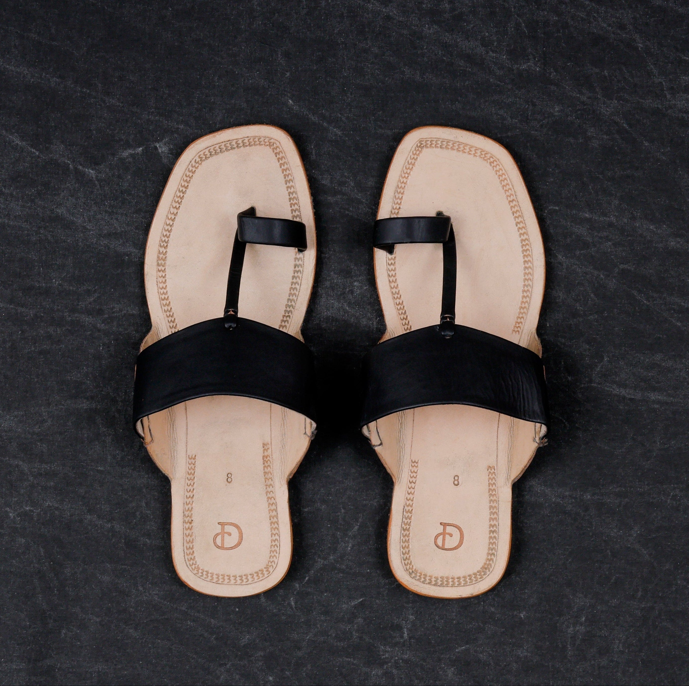 Cream Open Toe Artisan Kolhapuri Sandals