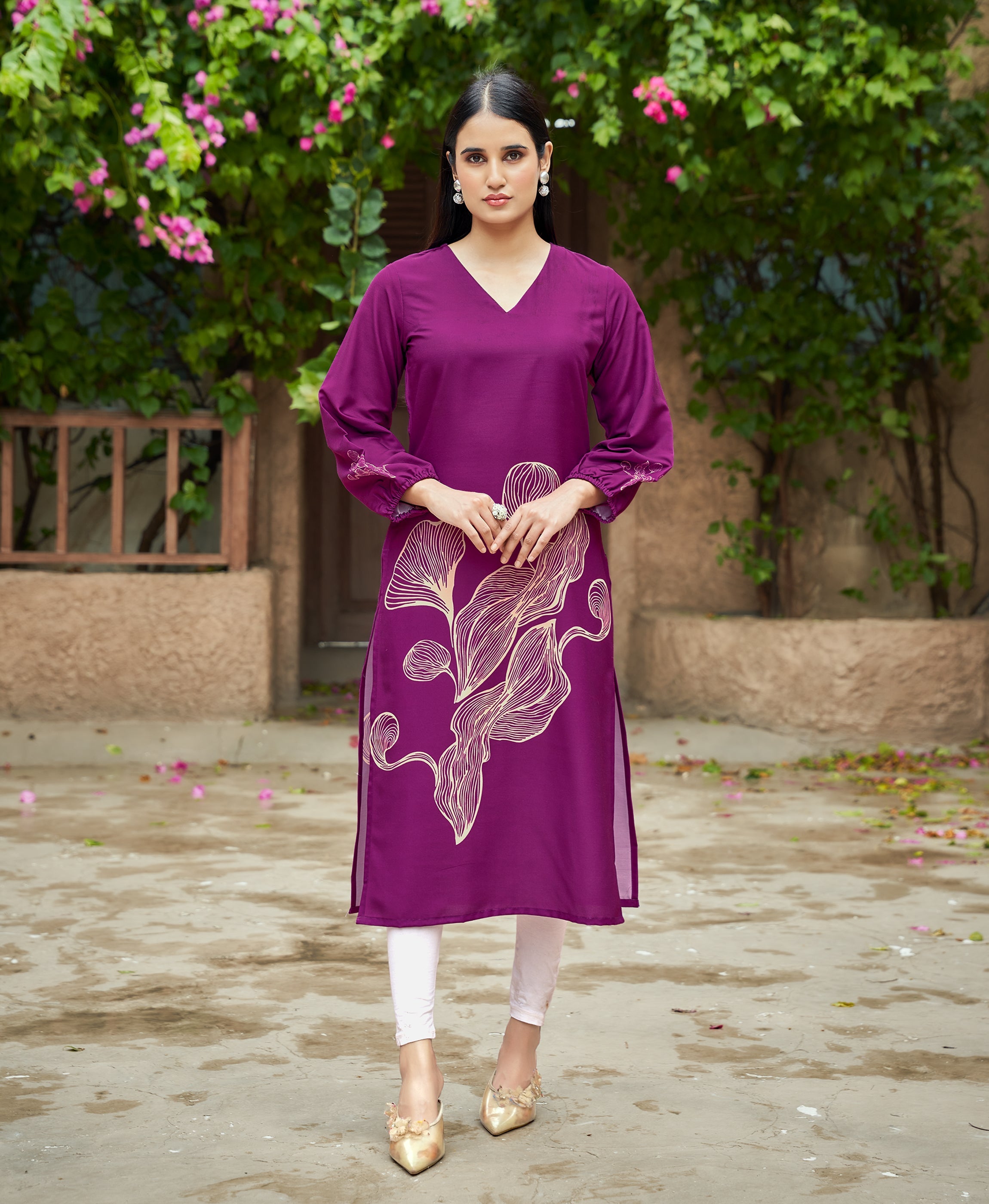 Botanical Rayon Printed Kurta