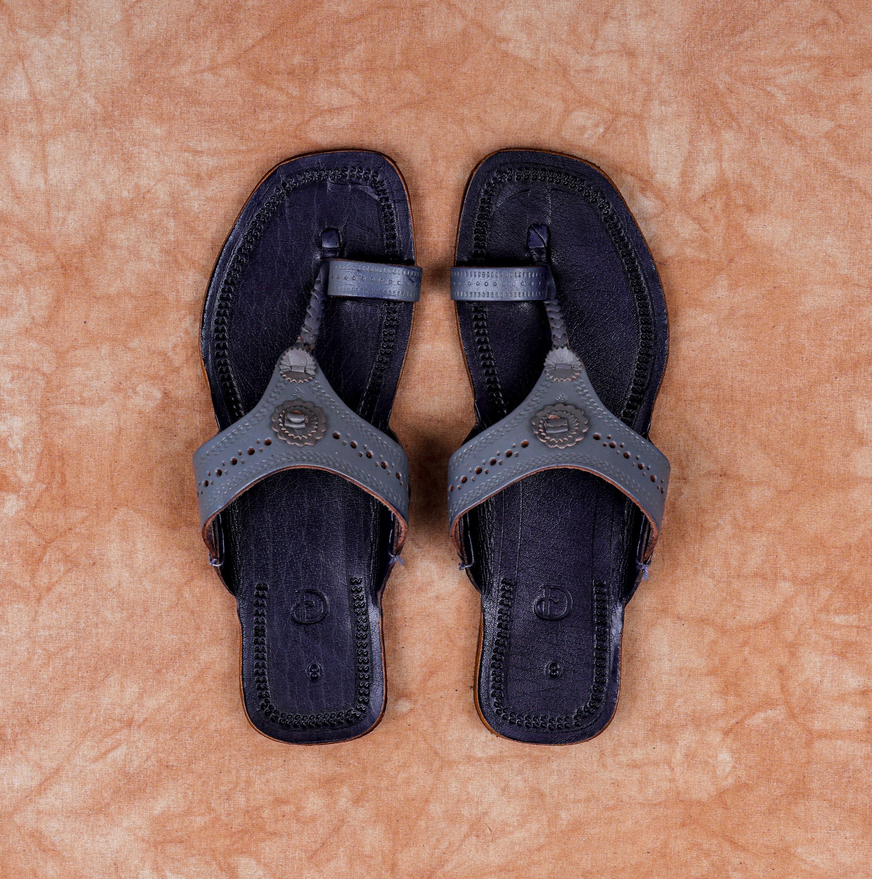 Black Artisan Crafted Kolhapuri Sandals