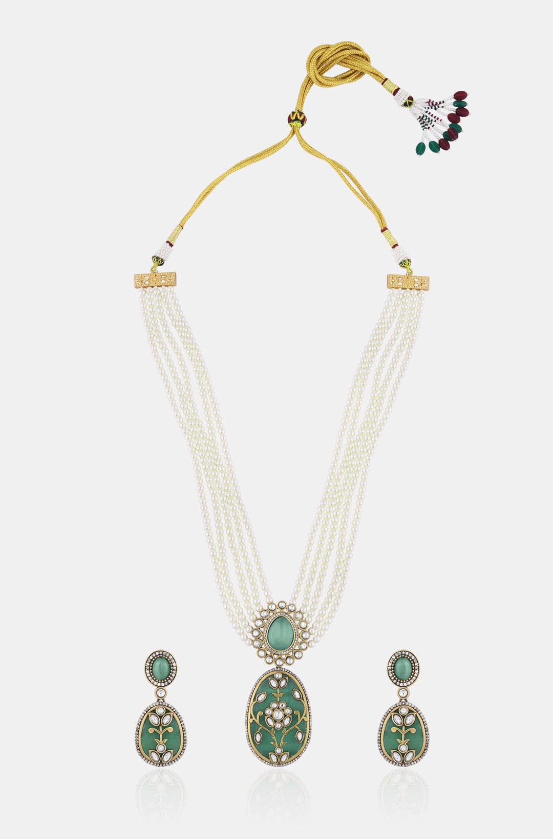 Lustrous Pearl & Flourite Set - Dyulokha