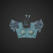 Organza Silk Ruffle Readymade Blouse