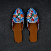 Multicolor Artisan Jute Flat Slip On Mules