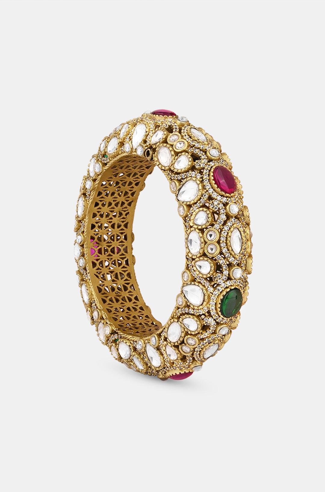 Vibrant Polki Spectrum Bangle - Dyulokha
