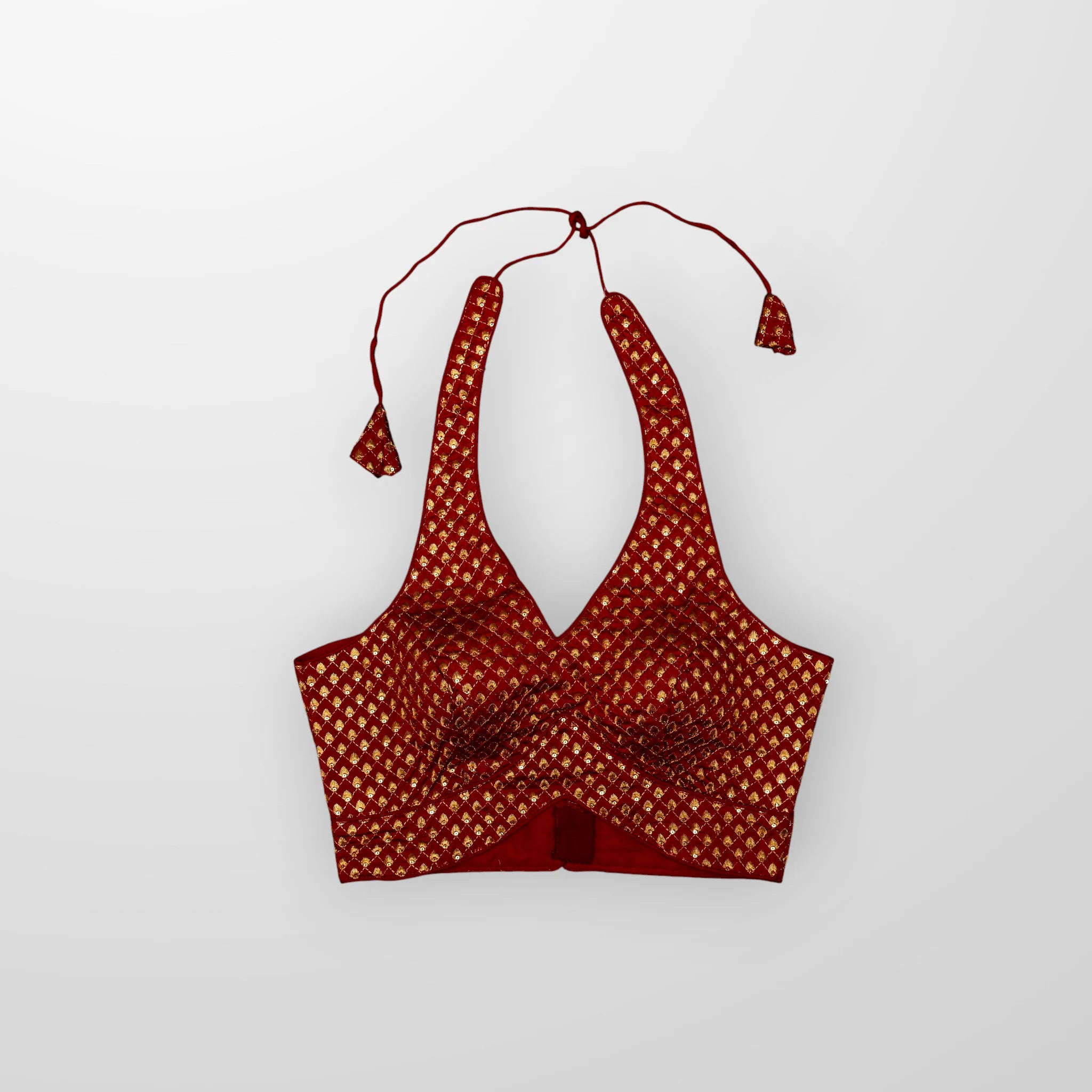Raw Silk V Neck Readymade Blouse
