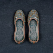 Green Two Tone Heritage Ethnic Jutti