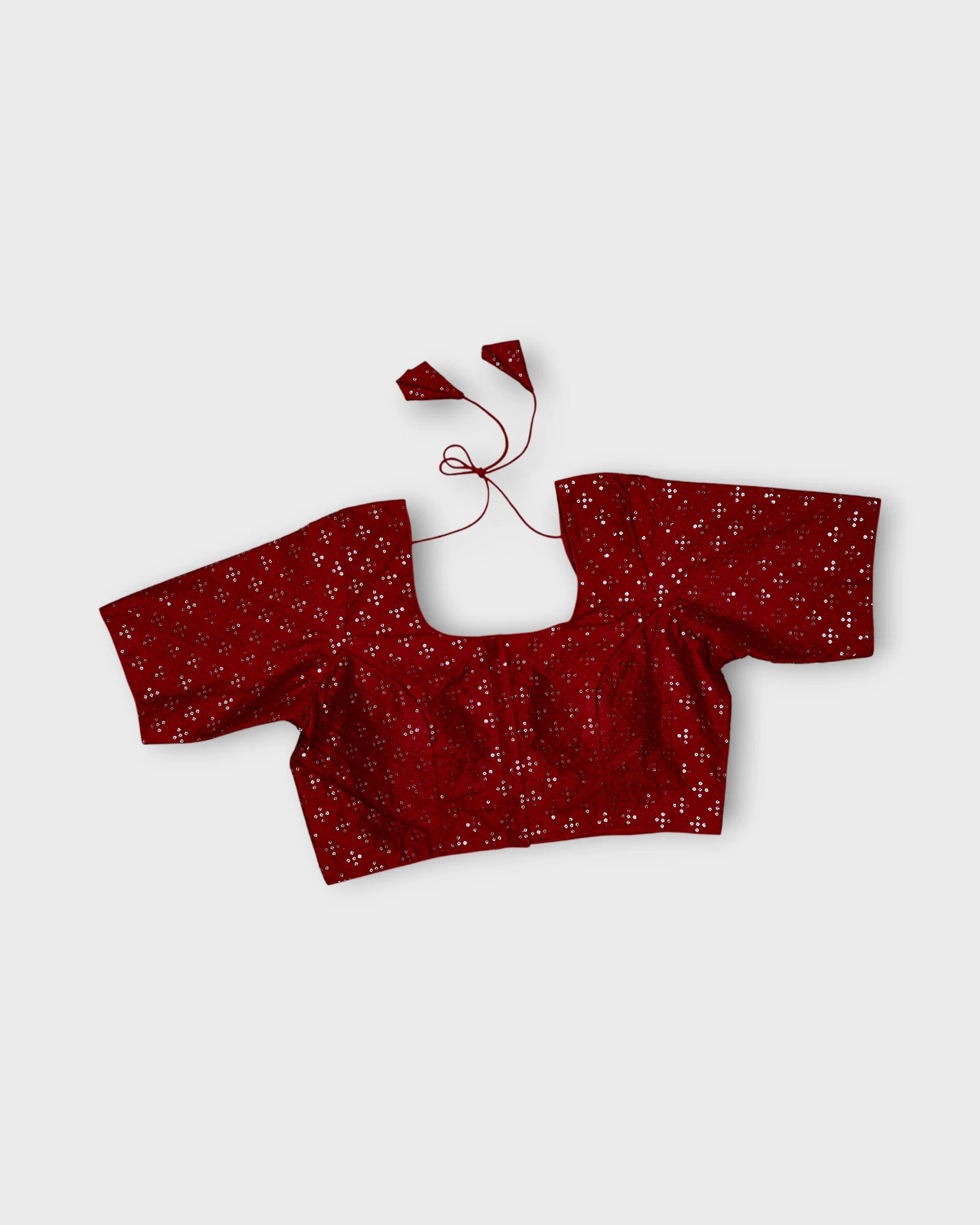 Raw Silk U Neck Deep Back Readymade Blouse
