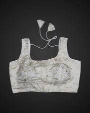 U Neck Cotton Embroidered Readymade Blouse