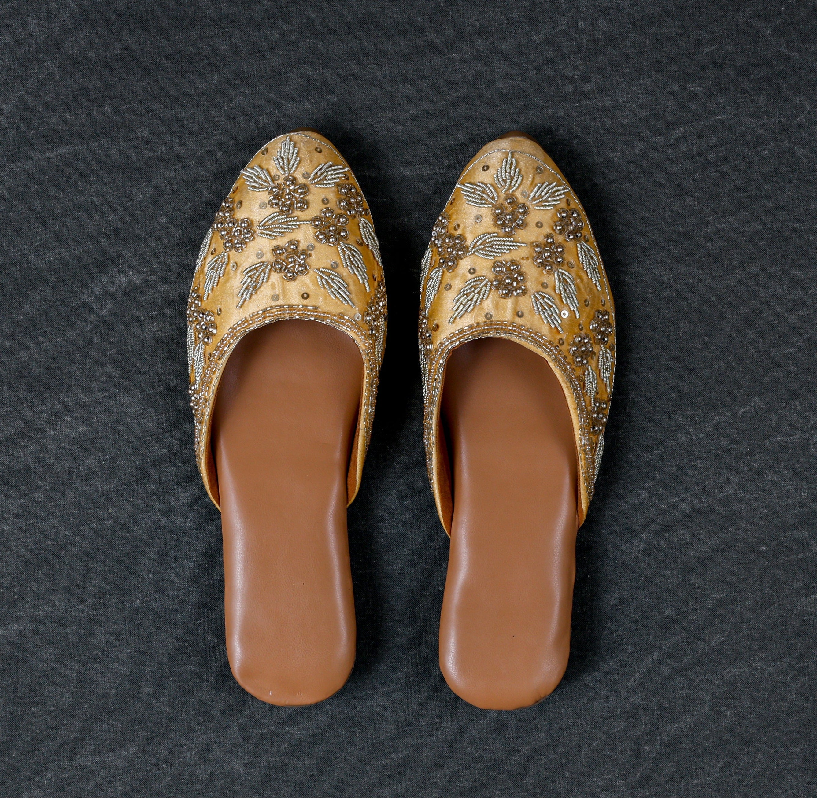 Two Tone Artisan Yellow Mules