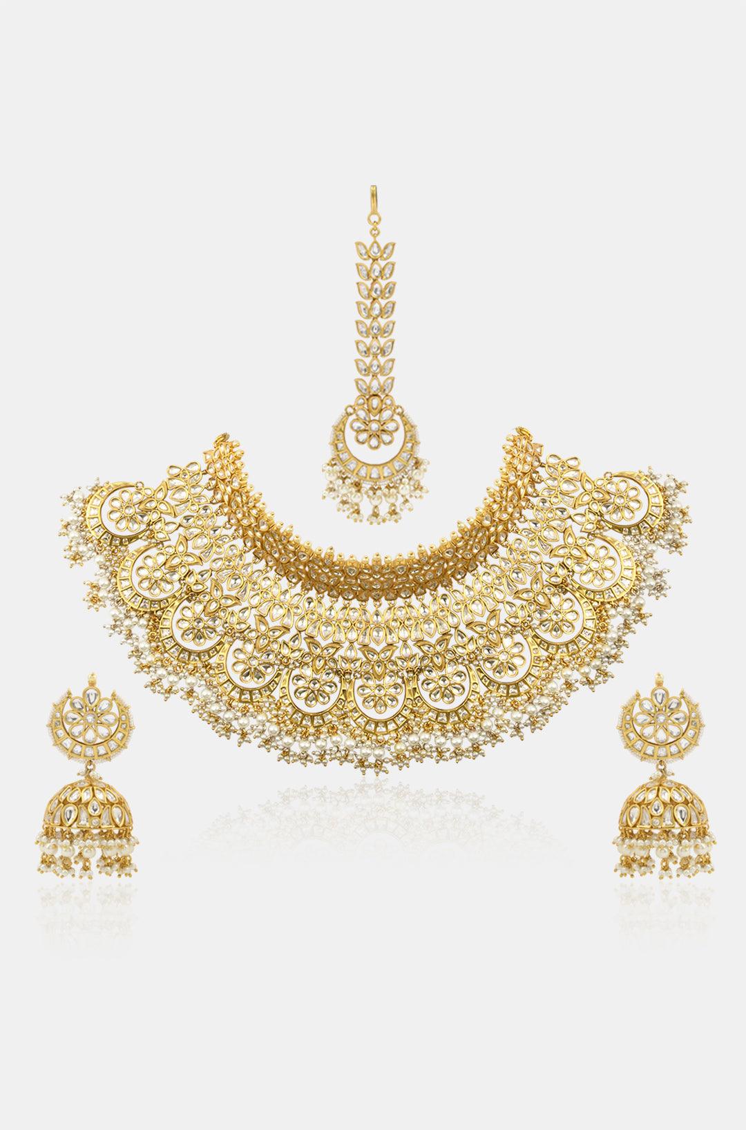 Ethereal Bridal Kundan Pearls Ensemble - Dyulokha