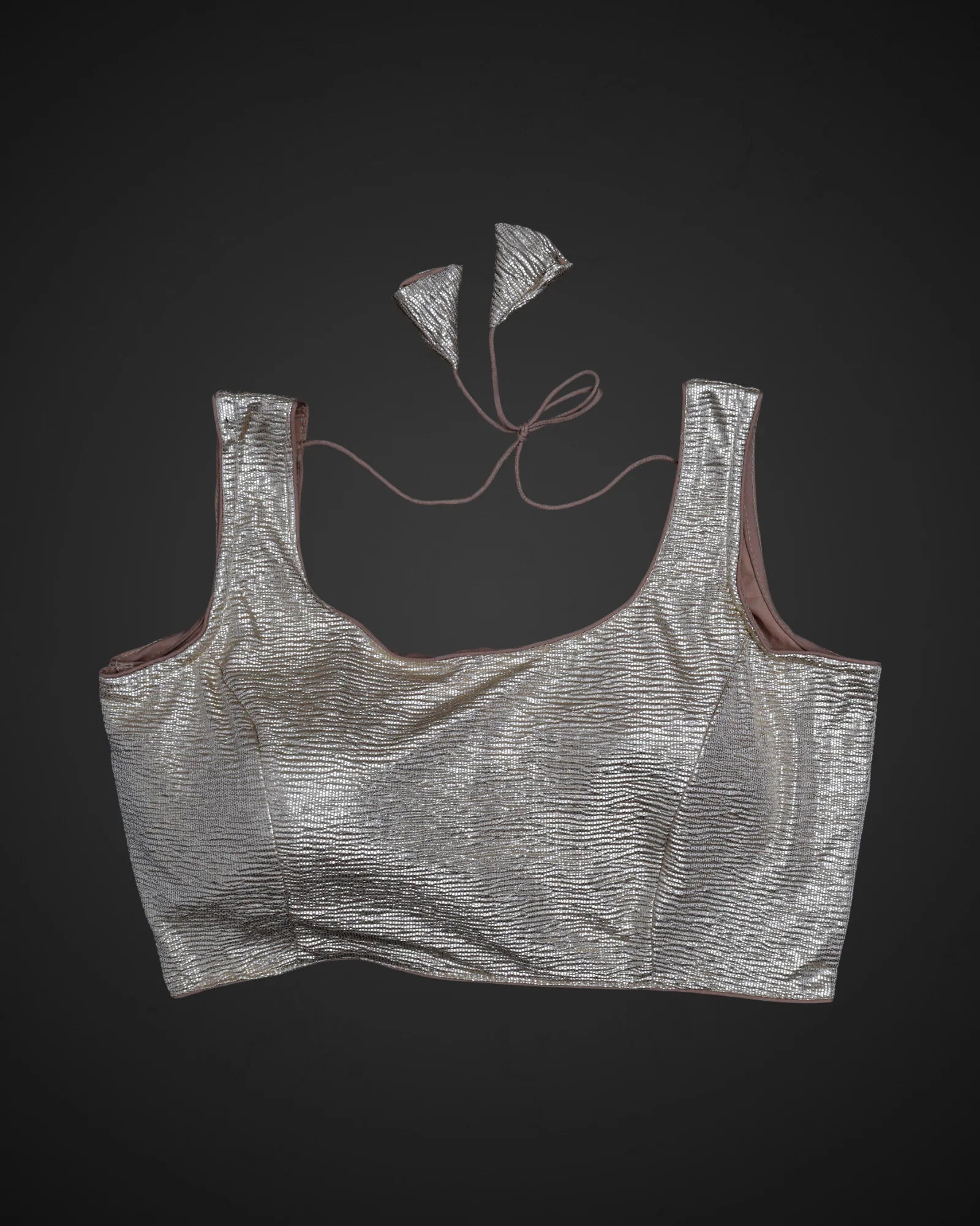 Shimmer Crush Fabric Square Neck Readymade Blouse