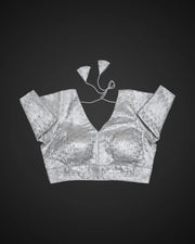Tissue V Neck Half Sleeve Readymade Blouse