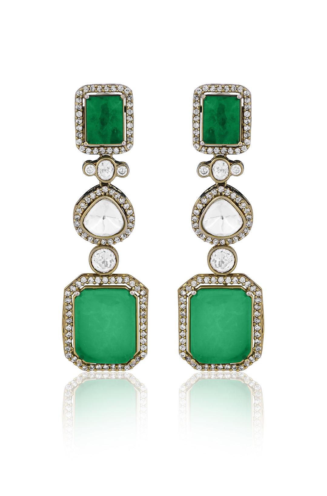 Victorian Mint Elegance Earrings - Dyulokha