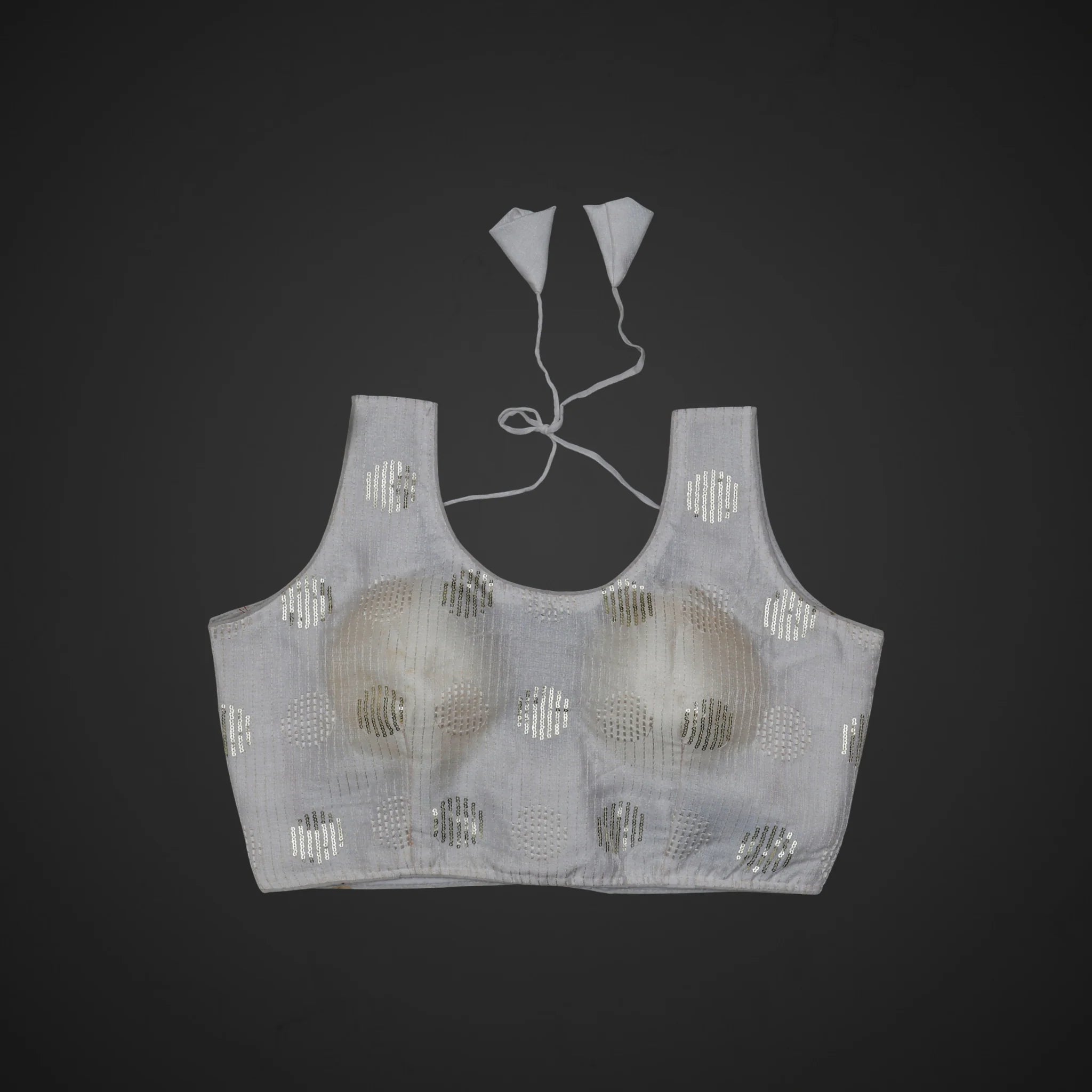Silk U Neck Embroidered Readymade Blouse