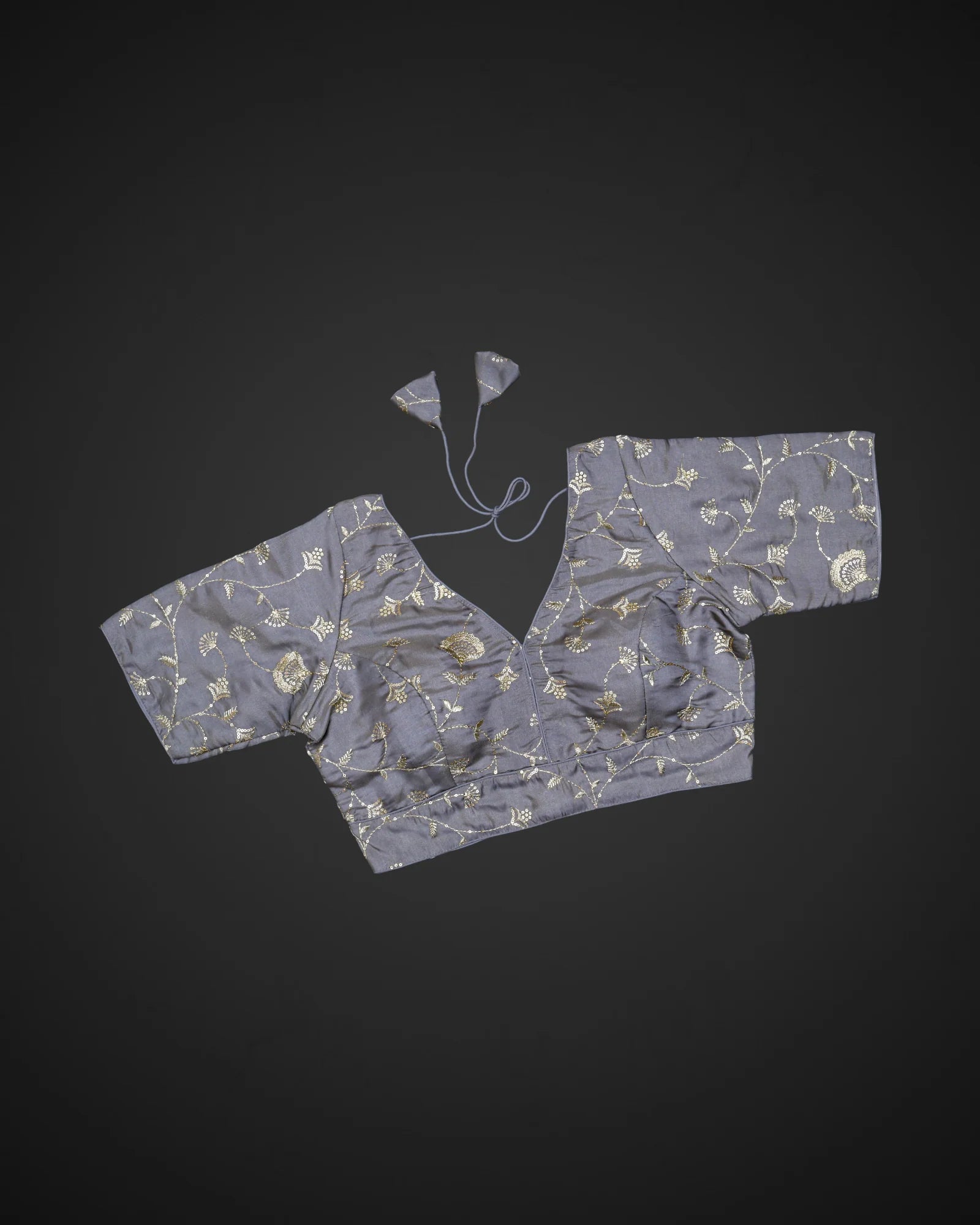 Silk V Neck Half Sleeve Readymade Blouse