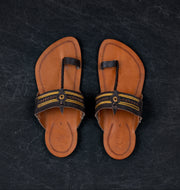 Two Tone Tan Traditional Kolhapuri Sandals