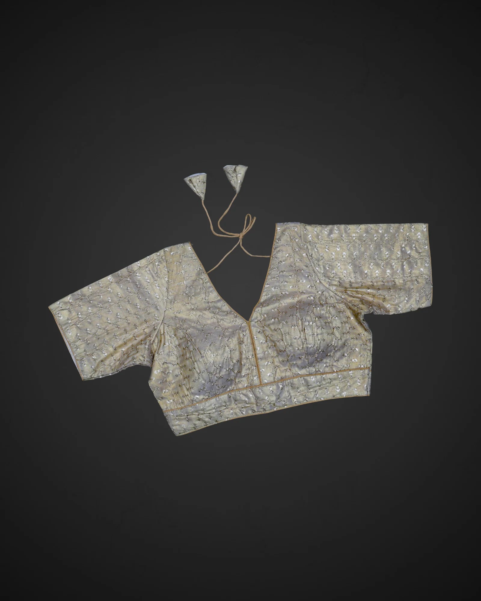 Tissue V Neck Half Sleeve Readymade Blouse
