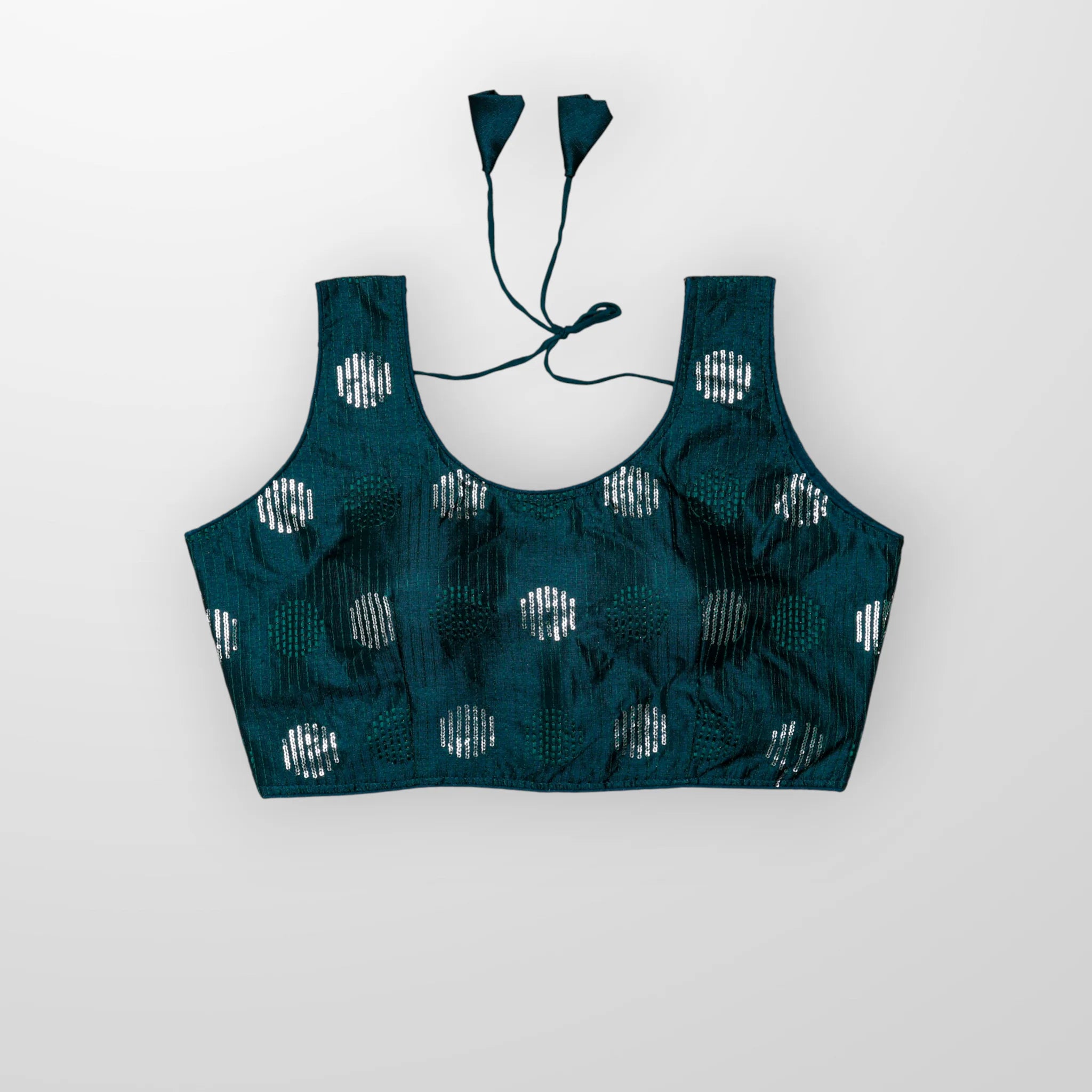 Silk U Neck Embroidered Readymade Blouse
