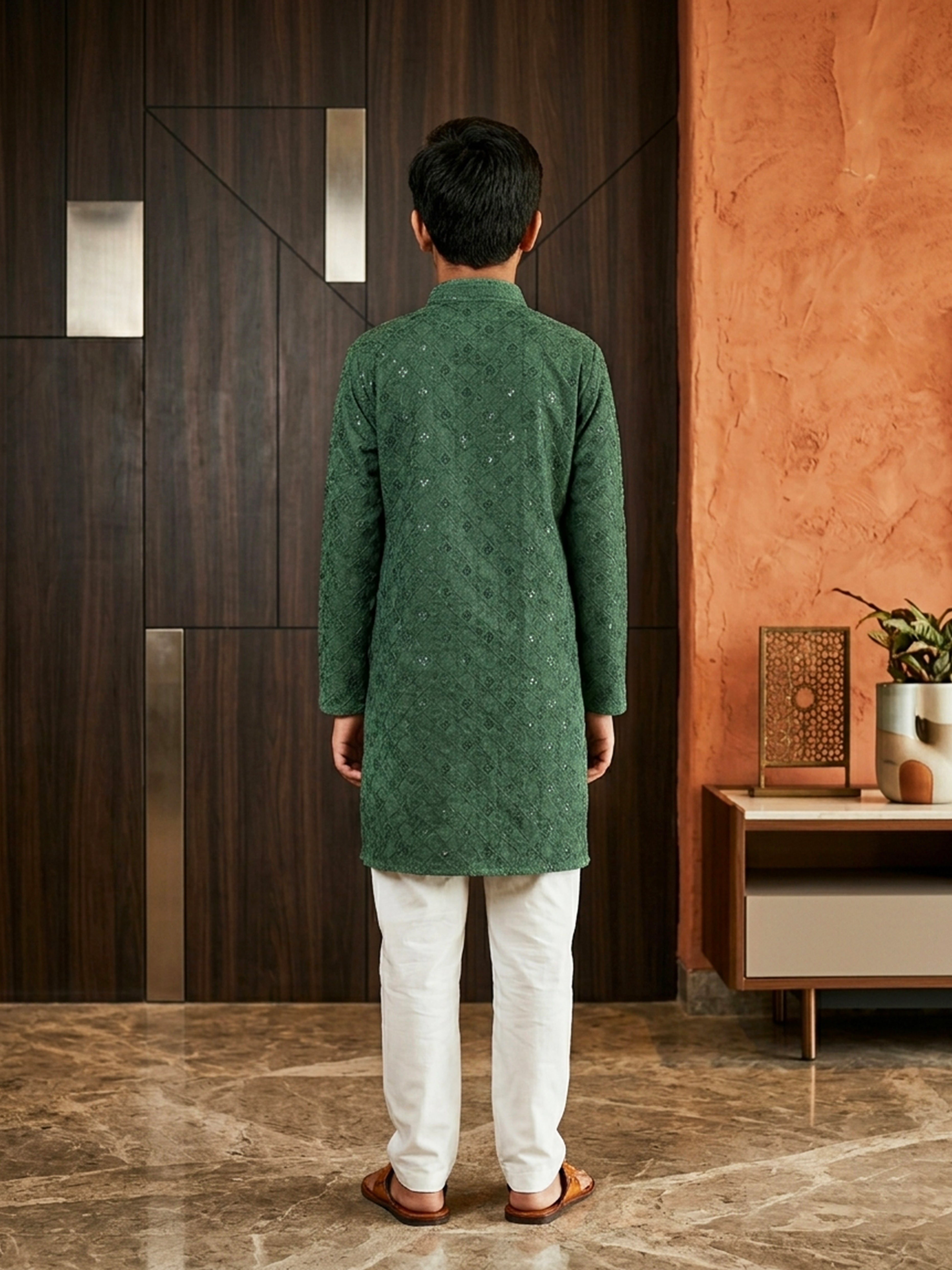 Boys Festive Sequin Kurta Pajama
