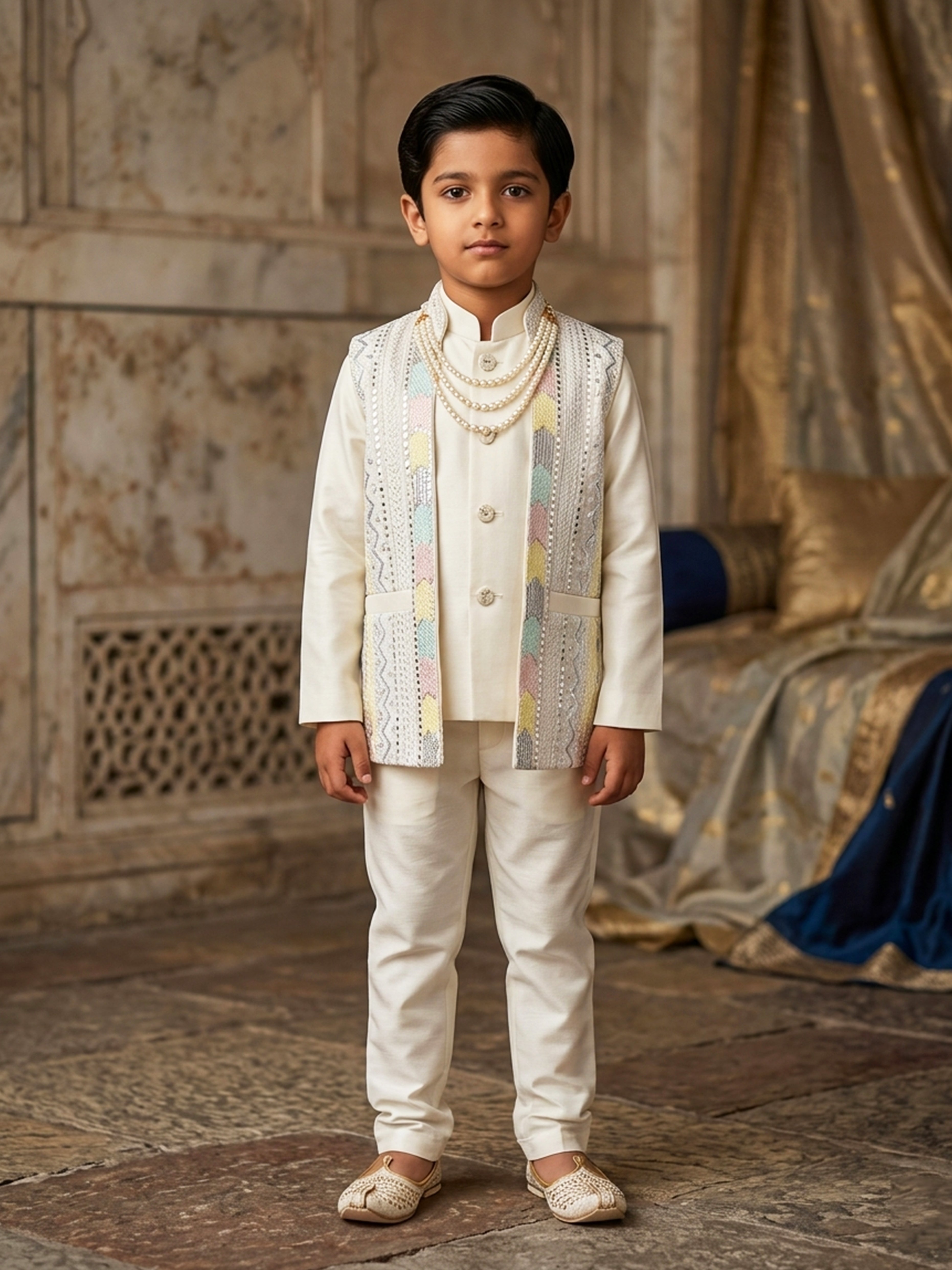 Captivate the crowd in this embroidered sherwani