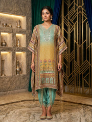 Shimmering Jalar Kaftan With Stylish Dhoti Set