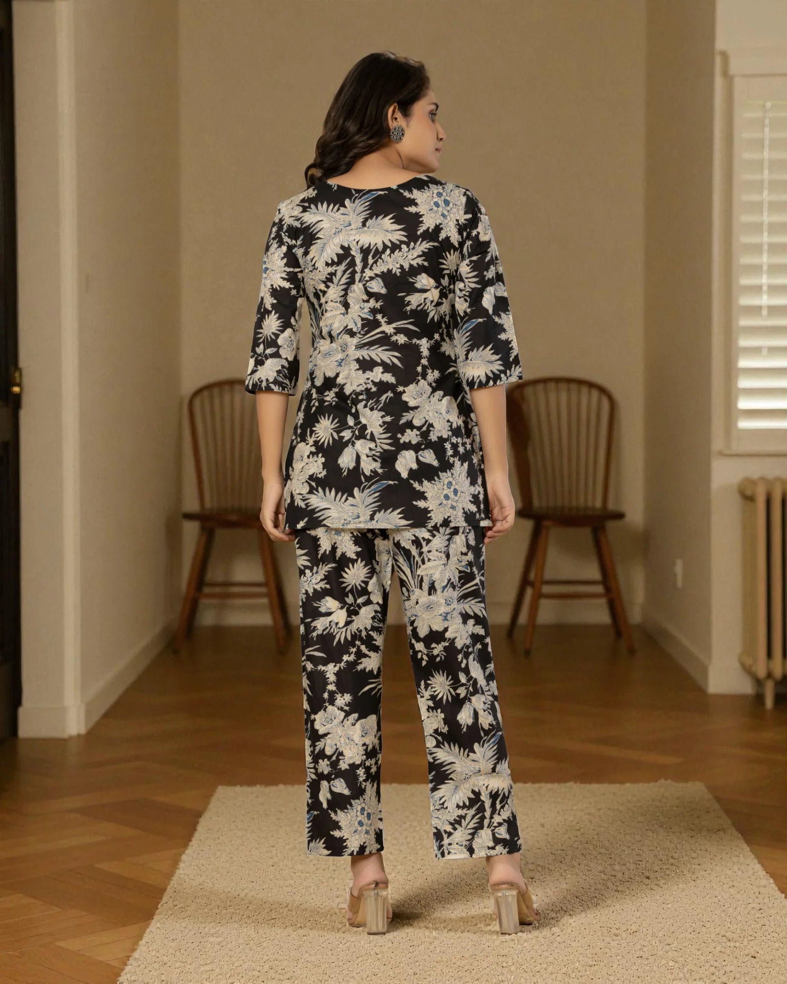 Floral Print Cotton Cord Co-Ord Set