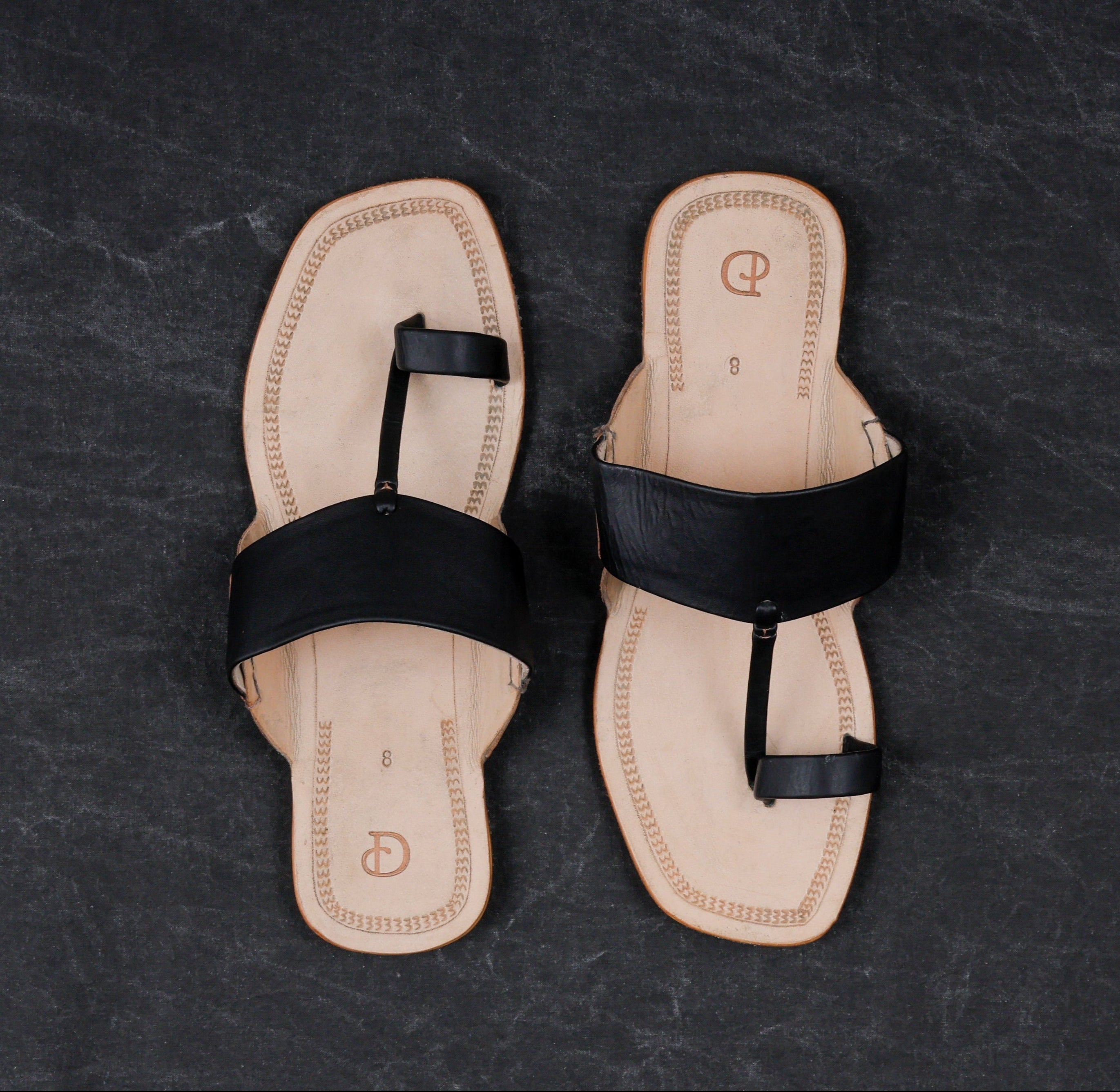 Cream Open Toe Artisan Kolhapuri Sandals