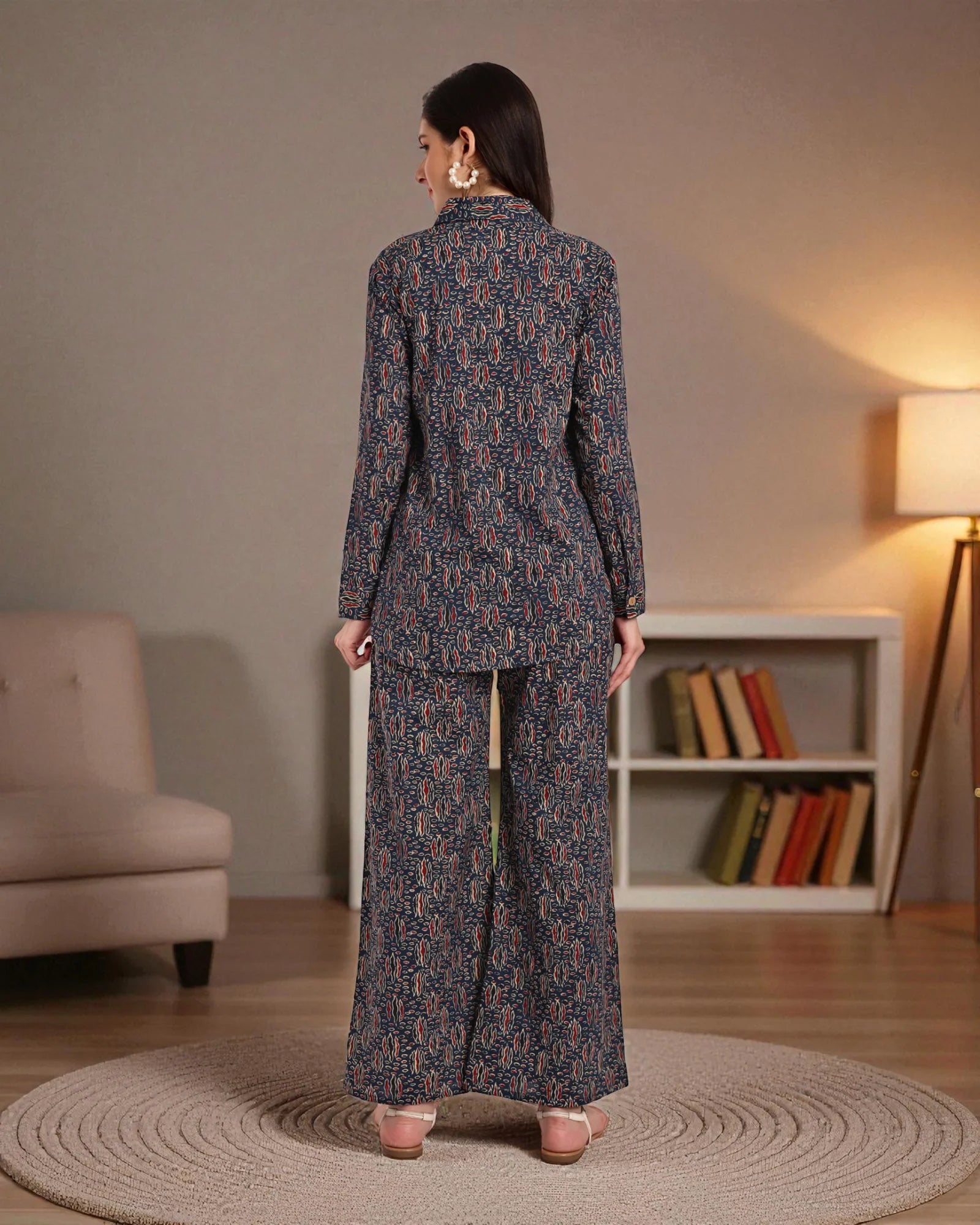 Geo Printed Cotton Cord Co-Ord Set