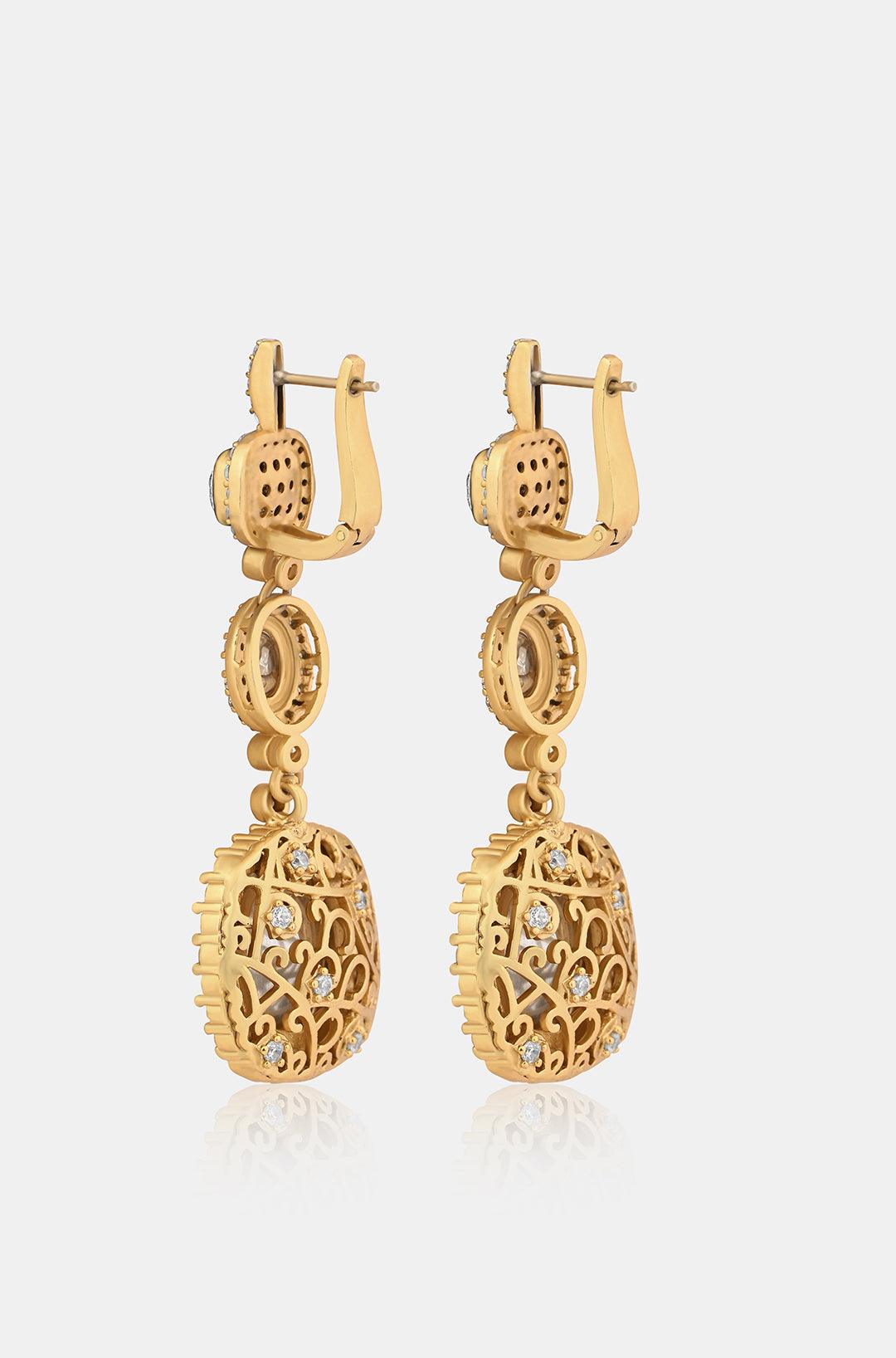 CZ Polki Sparkle Earrings - Dyulokha