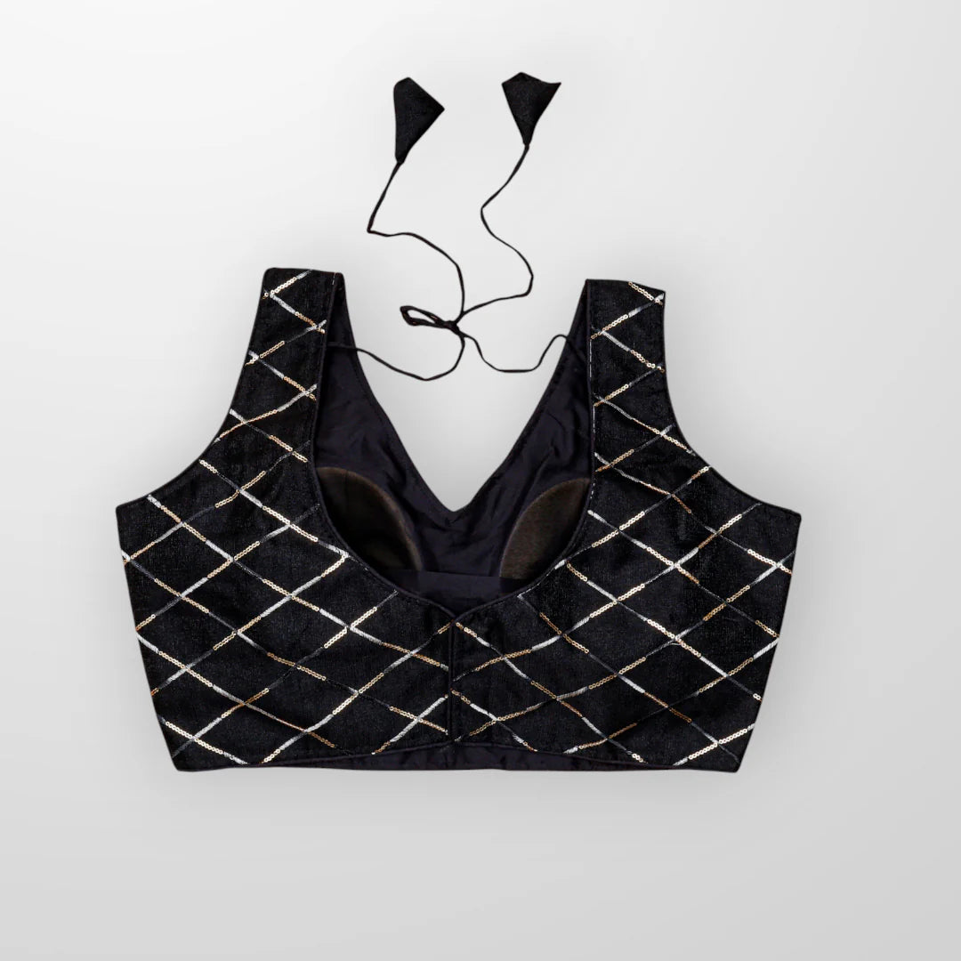 Silk Blouse with Intricate Sequin Work