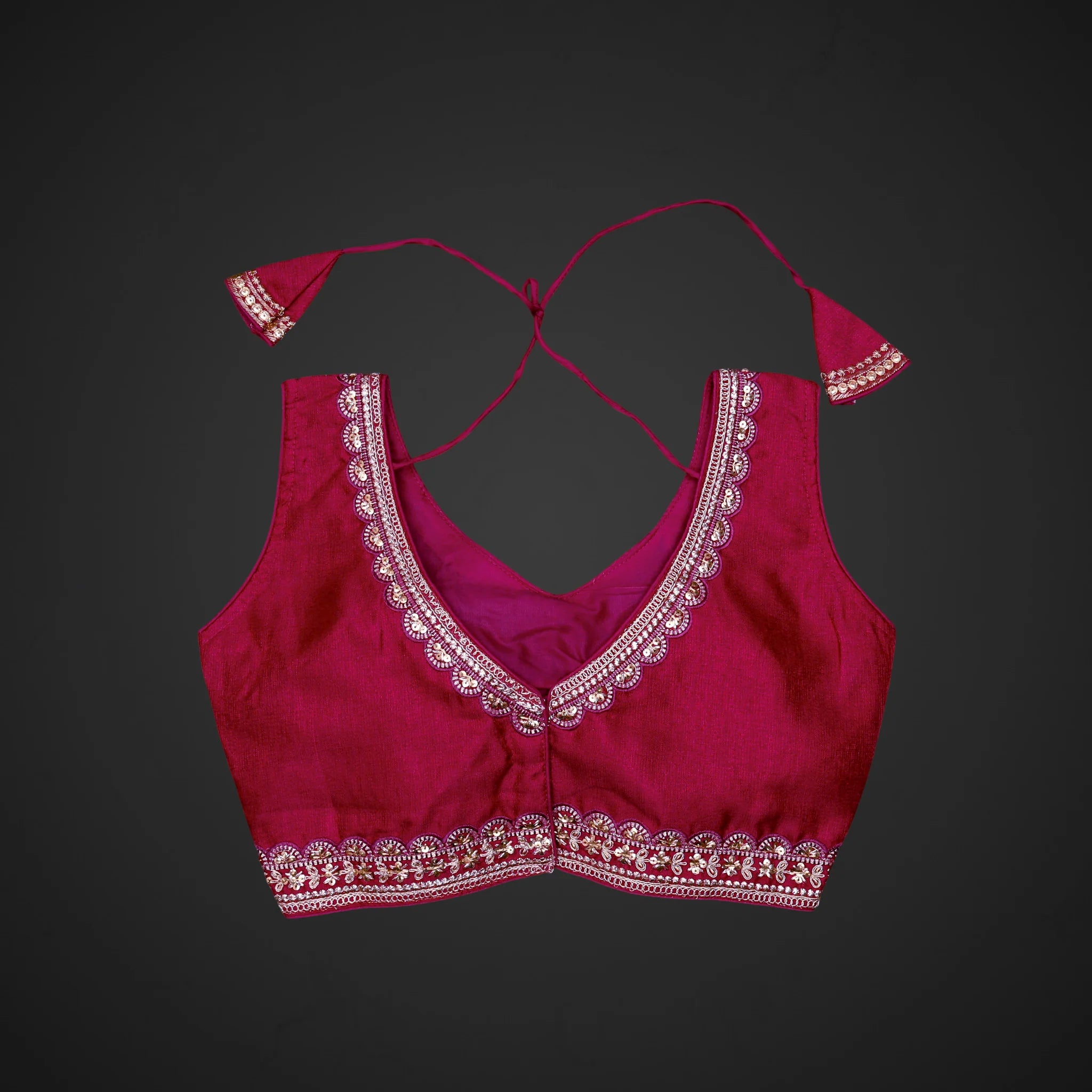 Phantom Silk V Neck Readymade Blouse