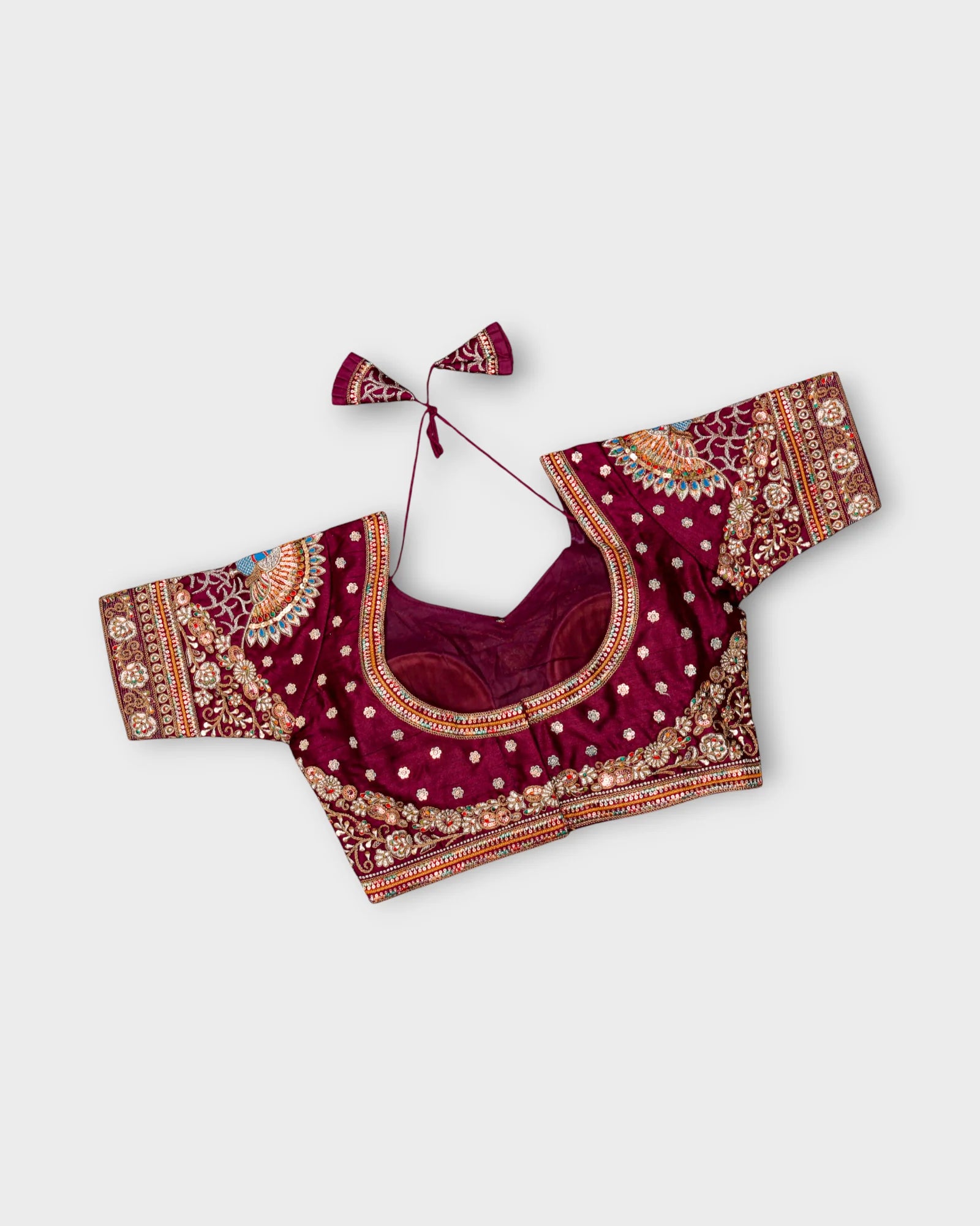 Silk V Neck Readymade Blouse