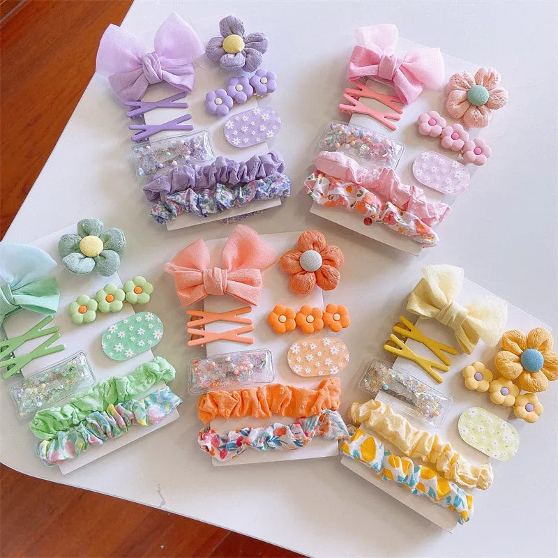 Green Flower Bow Knot Hair Clip for Kids
