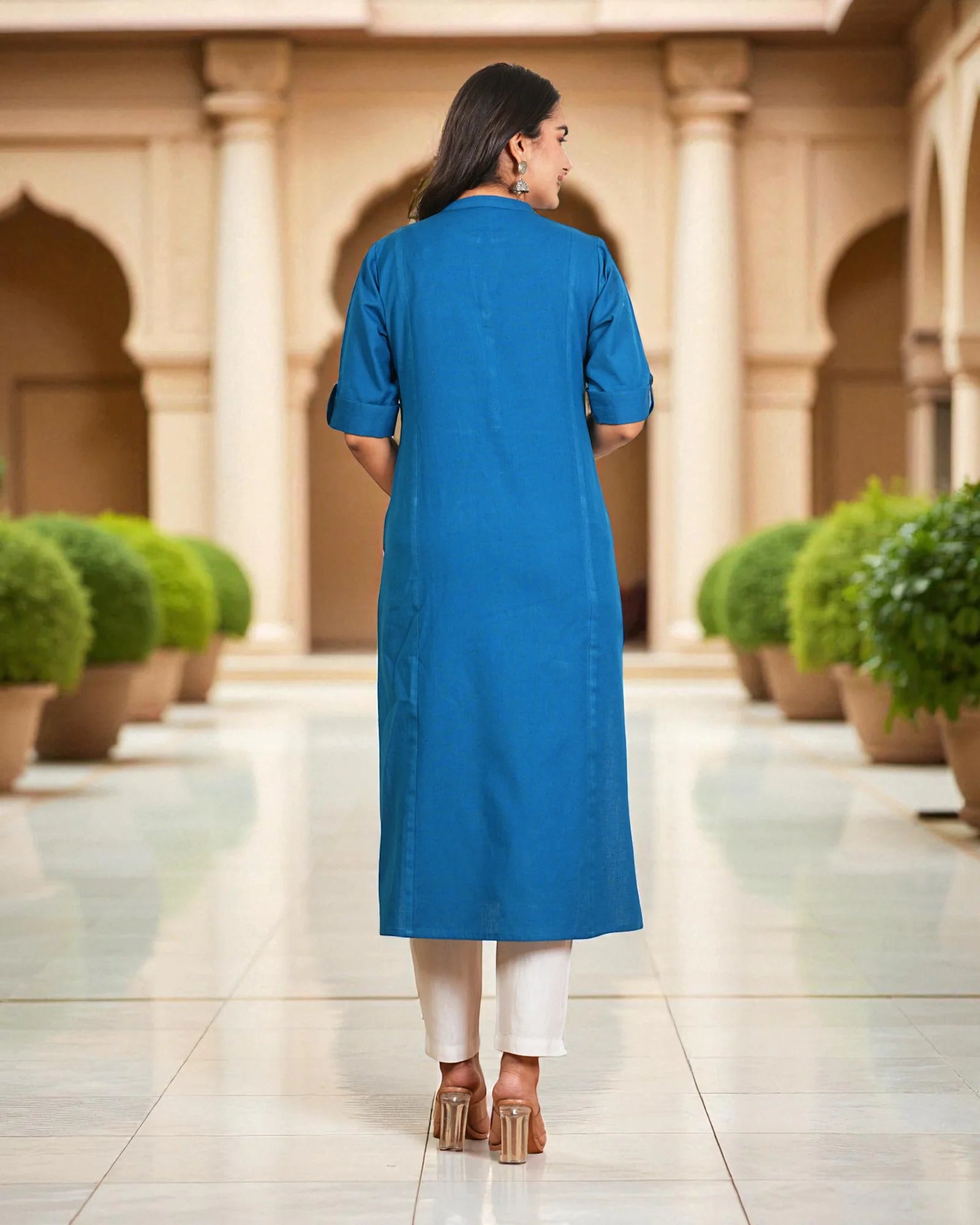 Modern Cotton Embroidered Kurta Set