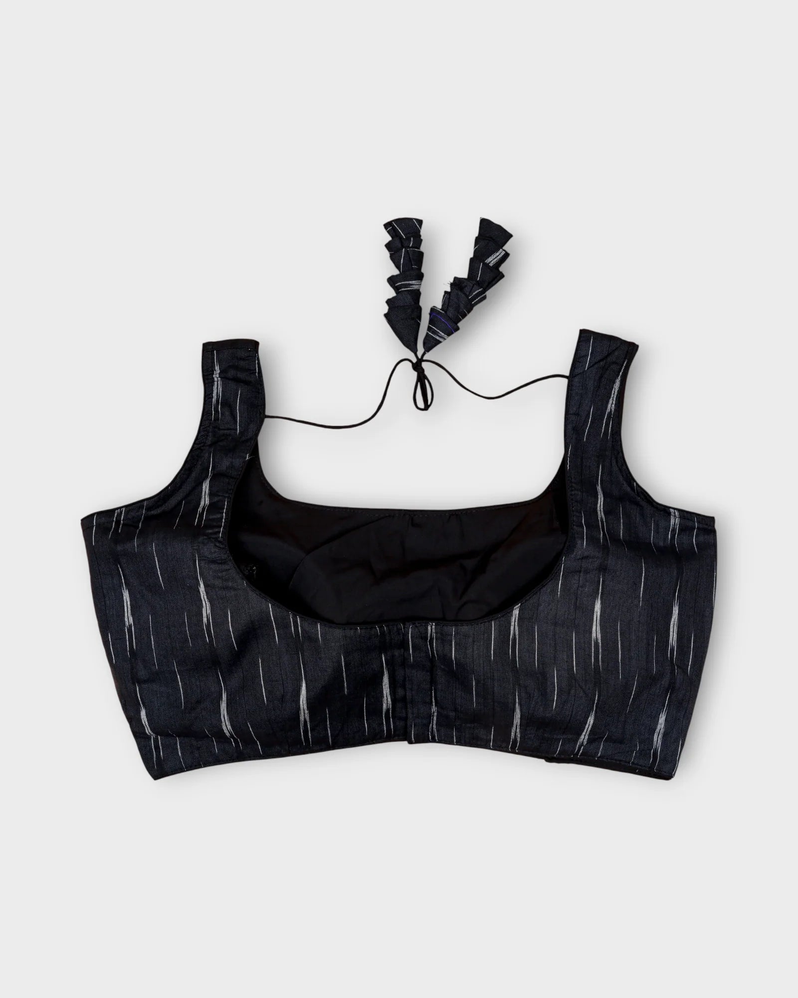 Cotton U Neck Blouse with Back Closure