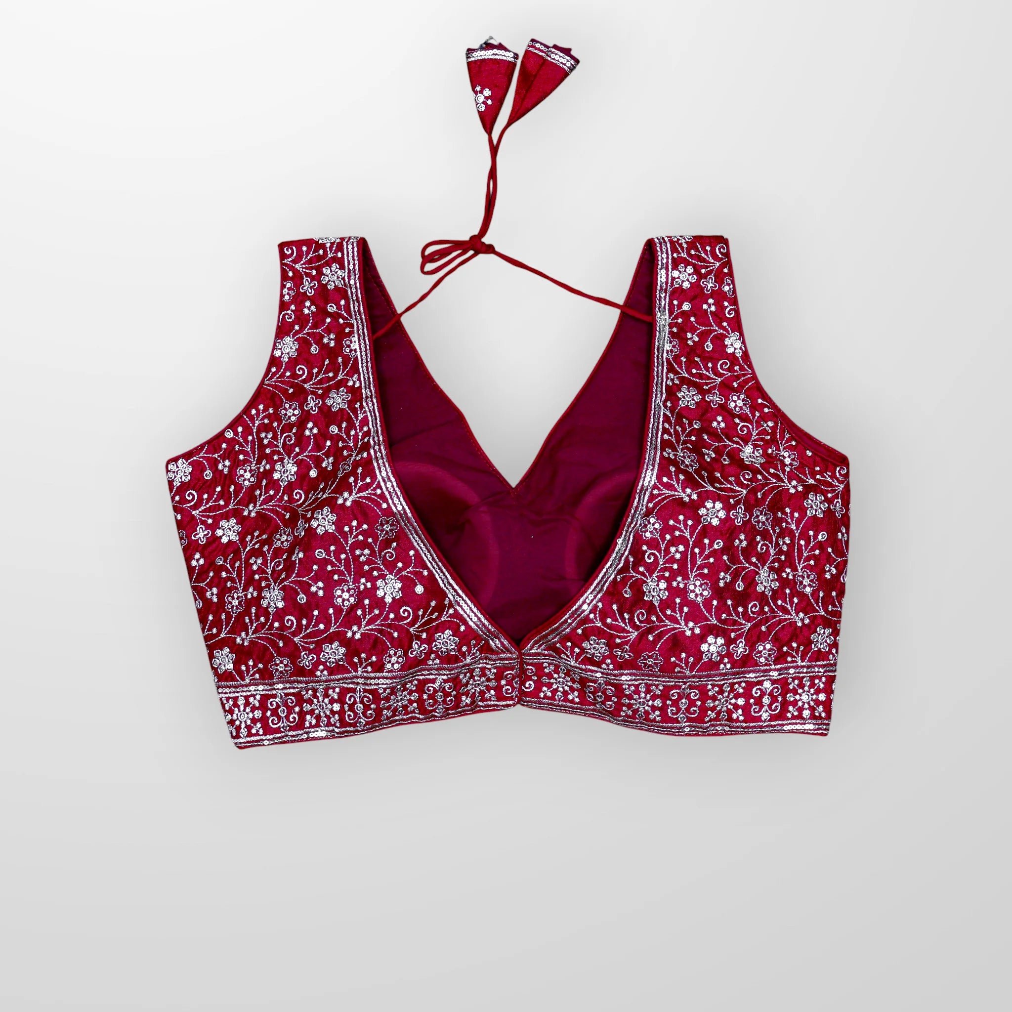 Unveil Charm Phantom Silk V Neck Blouse