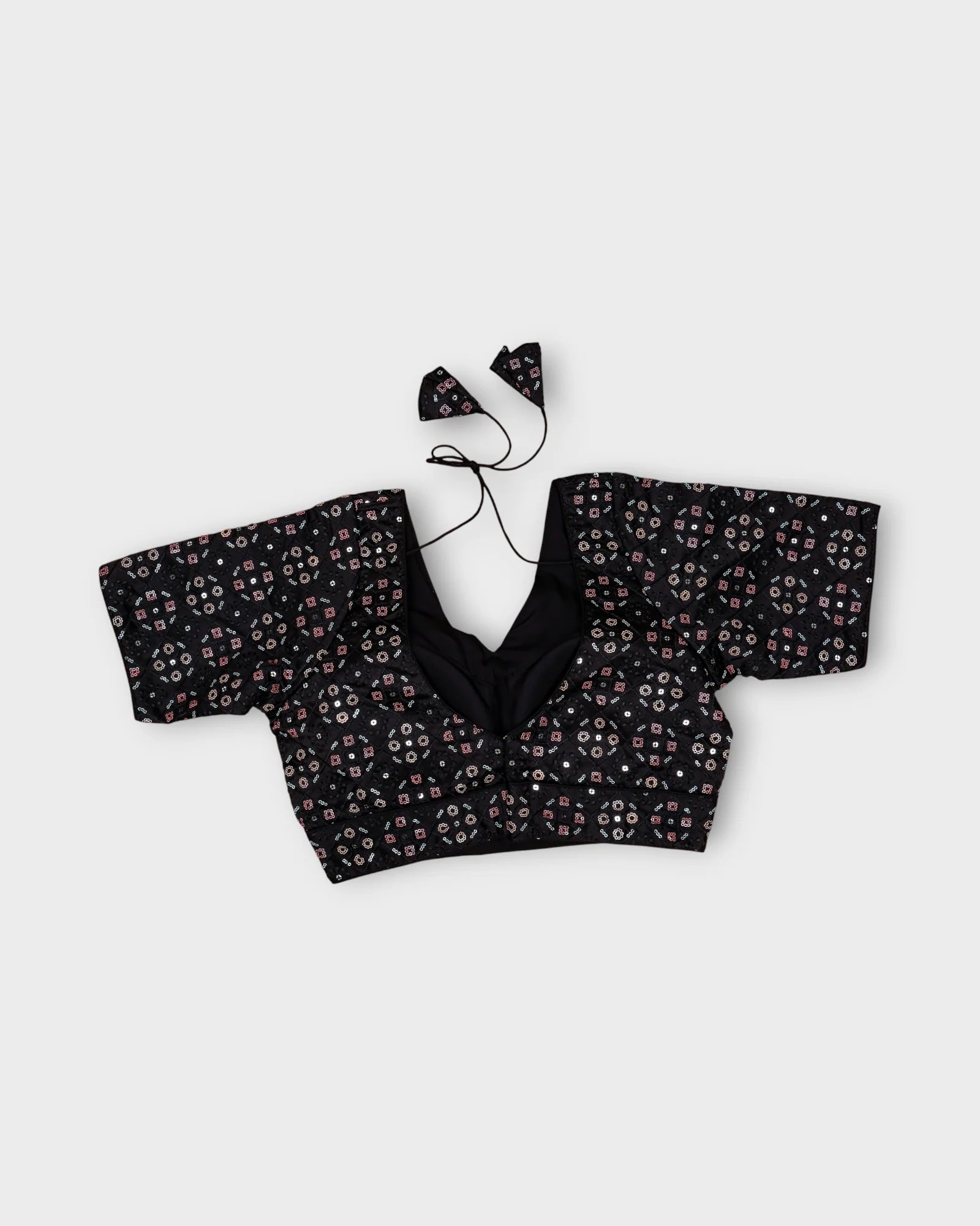 Tussar Silk V Neck Hook Closure Readymade Blouse