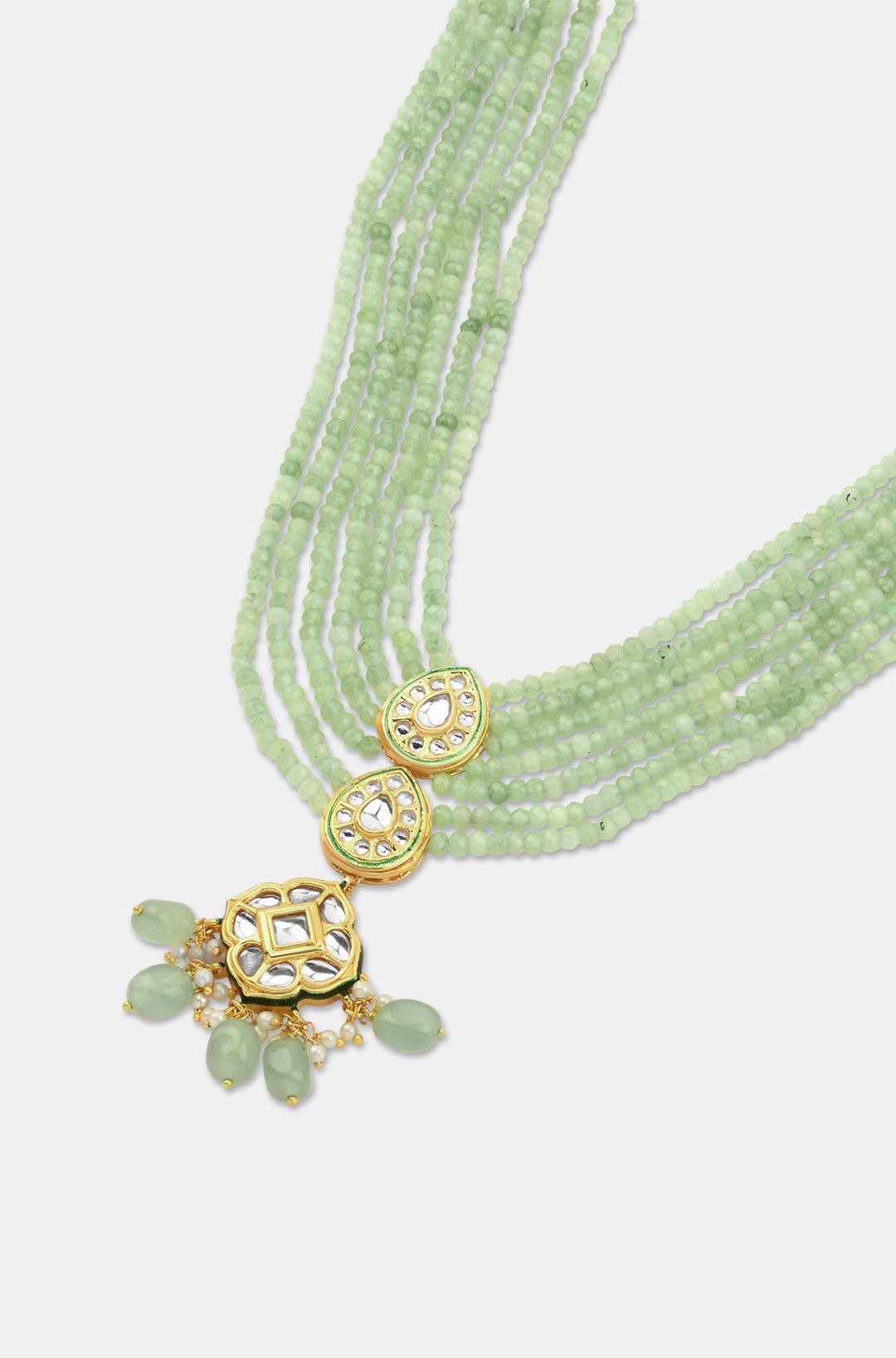Minty Delight Kundan Necklace - Dyulokha