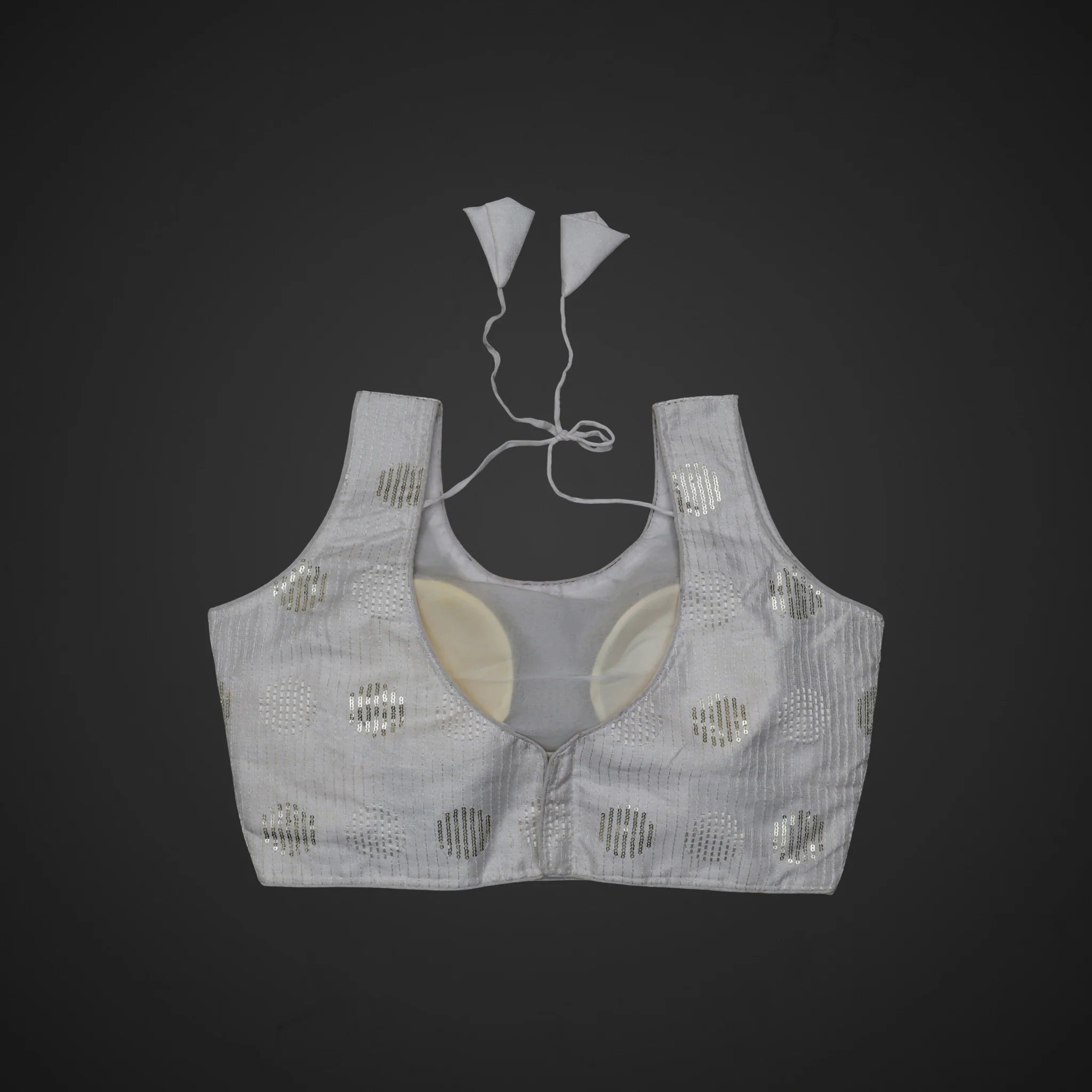 Silk U Neck Embroidered Readymade Blouse