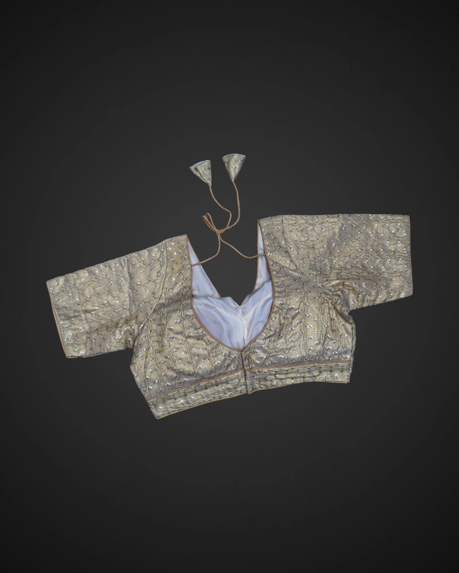 Tissue V Neck Half Sleeve Readymade Blouse