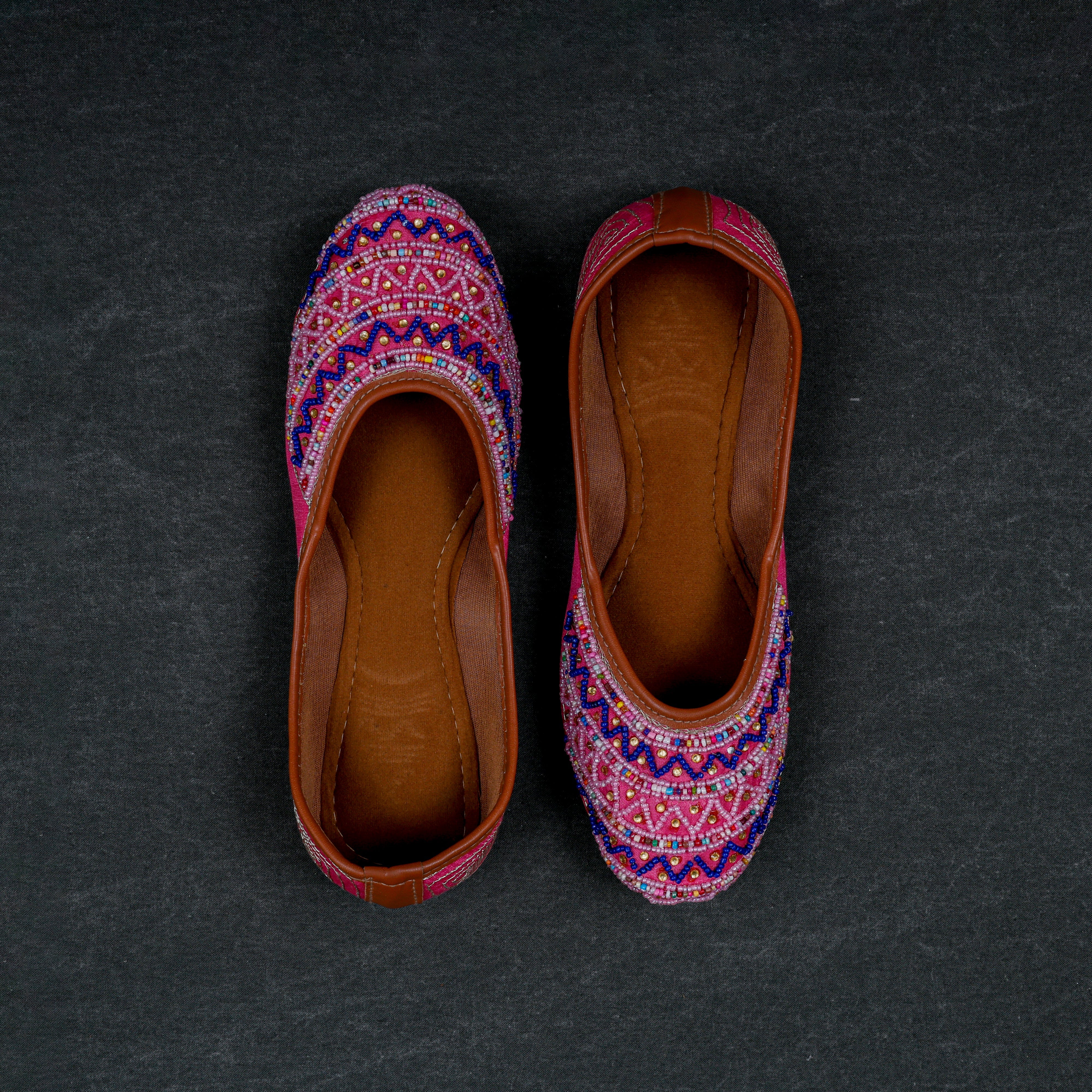 Pink Heritage Textured Handcrafted Jutti