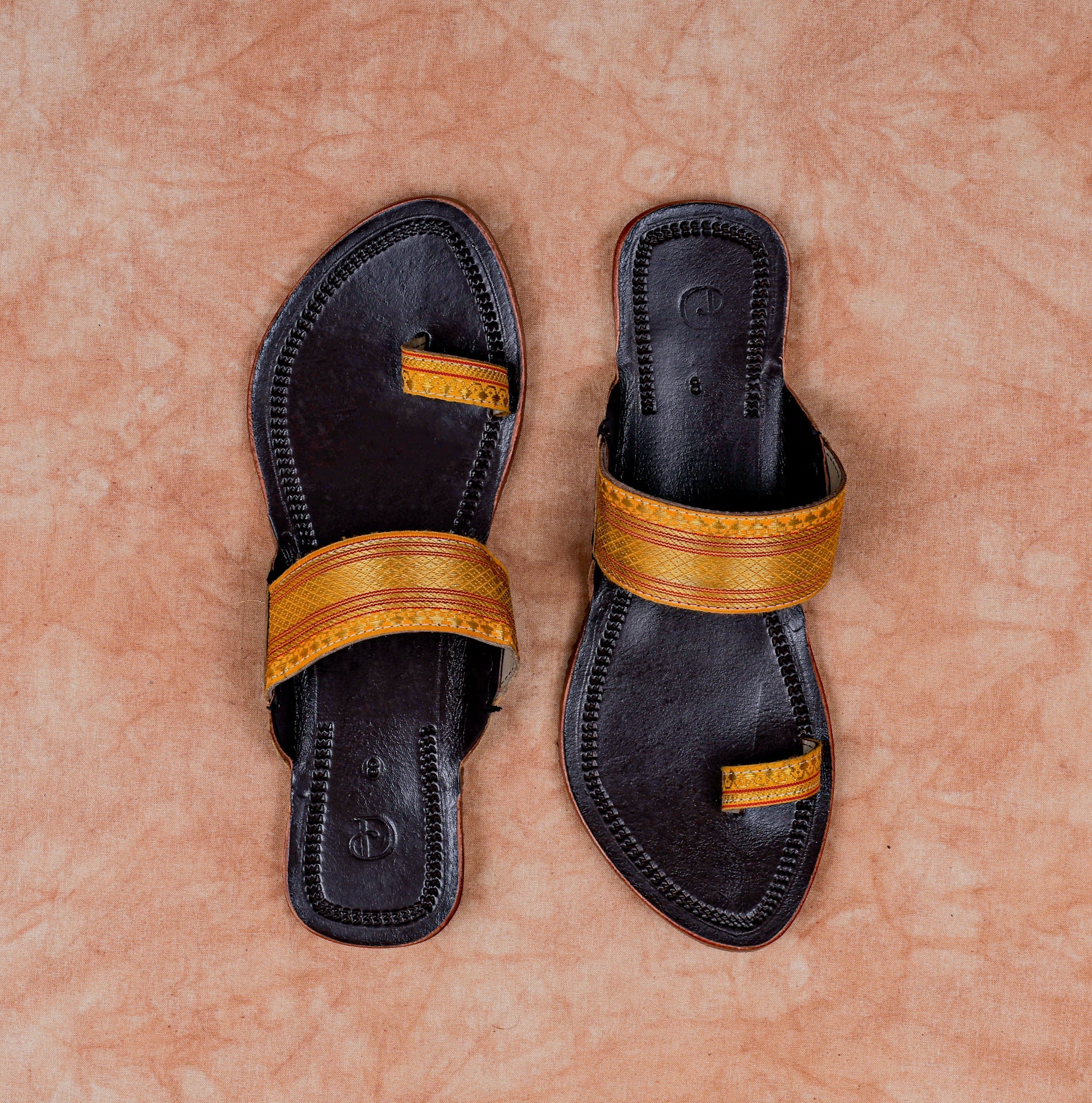 Dark Brown Soft Leather Open Toe Flats