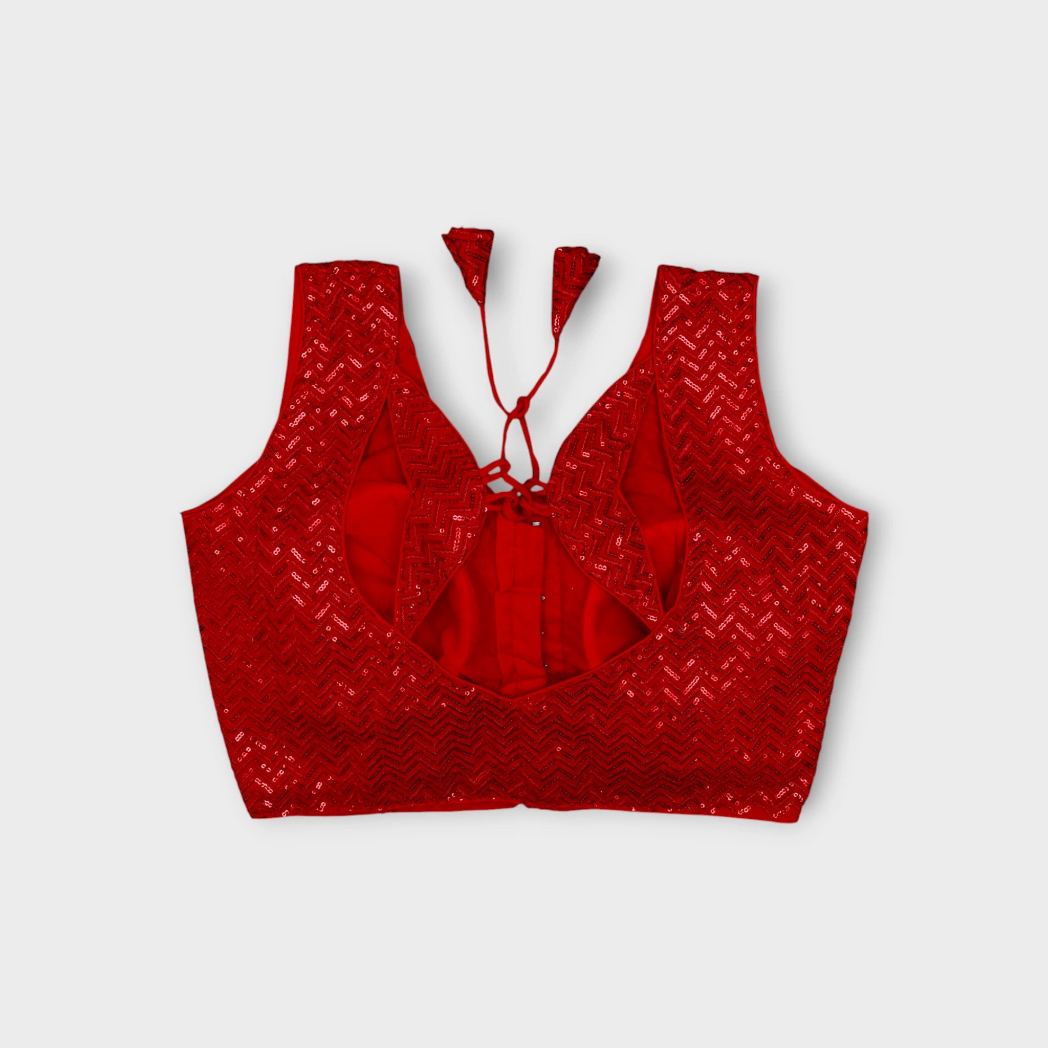 Georgette V Neck Cutout Readymade Blouse