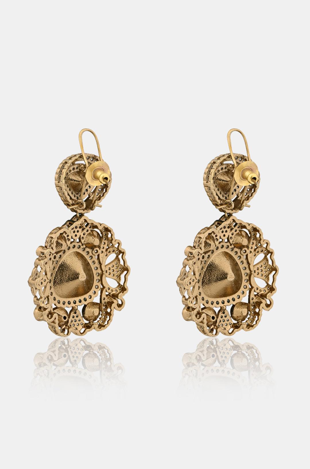 Victorian CZ Polki Sparkle Earrings - Dyulokha